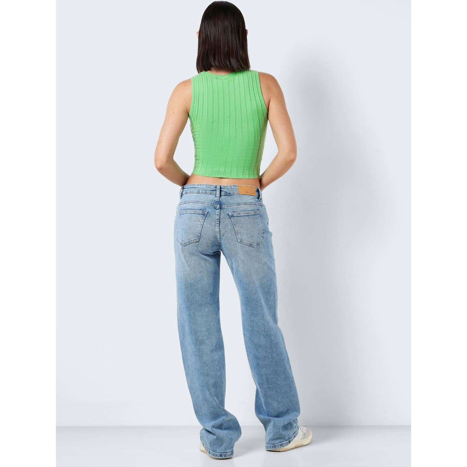 NOISY MAY Megztinis moterims, Žalia, NMFREY S/L O-NECK KNI 3