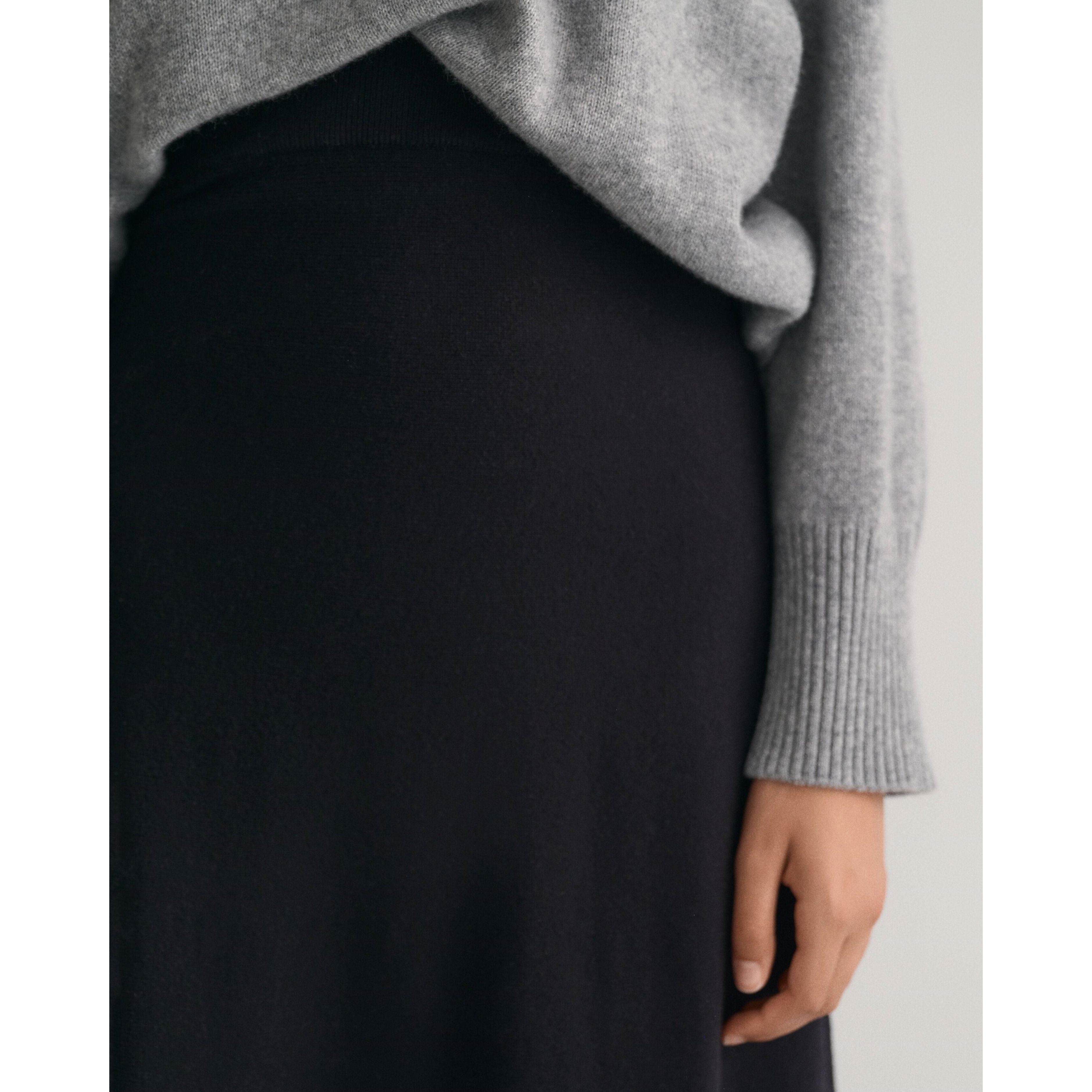 GANT Midi sijonas moterims, Juoda, SUPERFINE 4