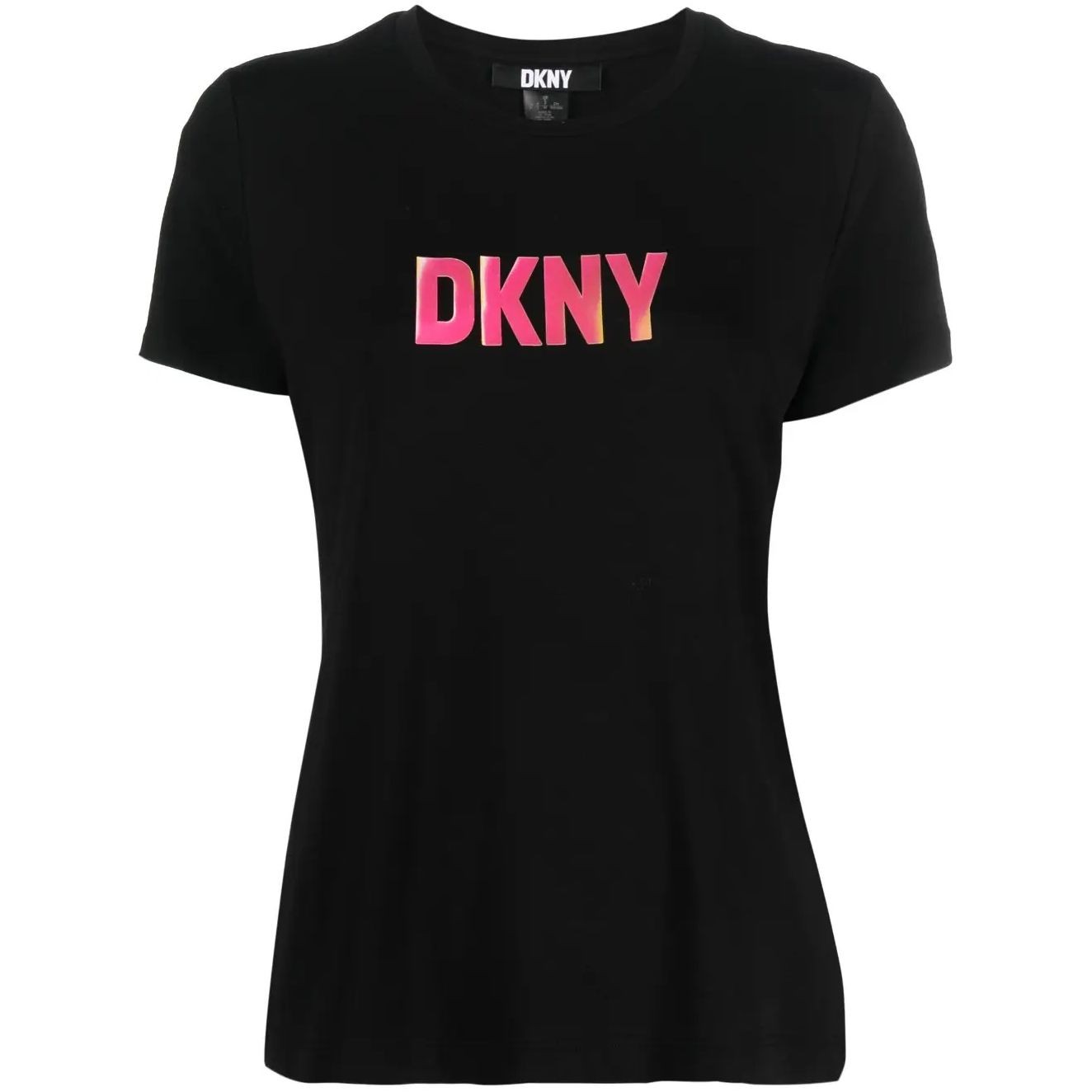 DKNY Marškinėliai trump. rankovėmis moterims, Juoda, Reflective logo blouse 1