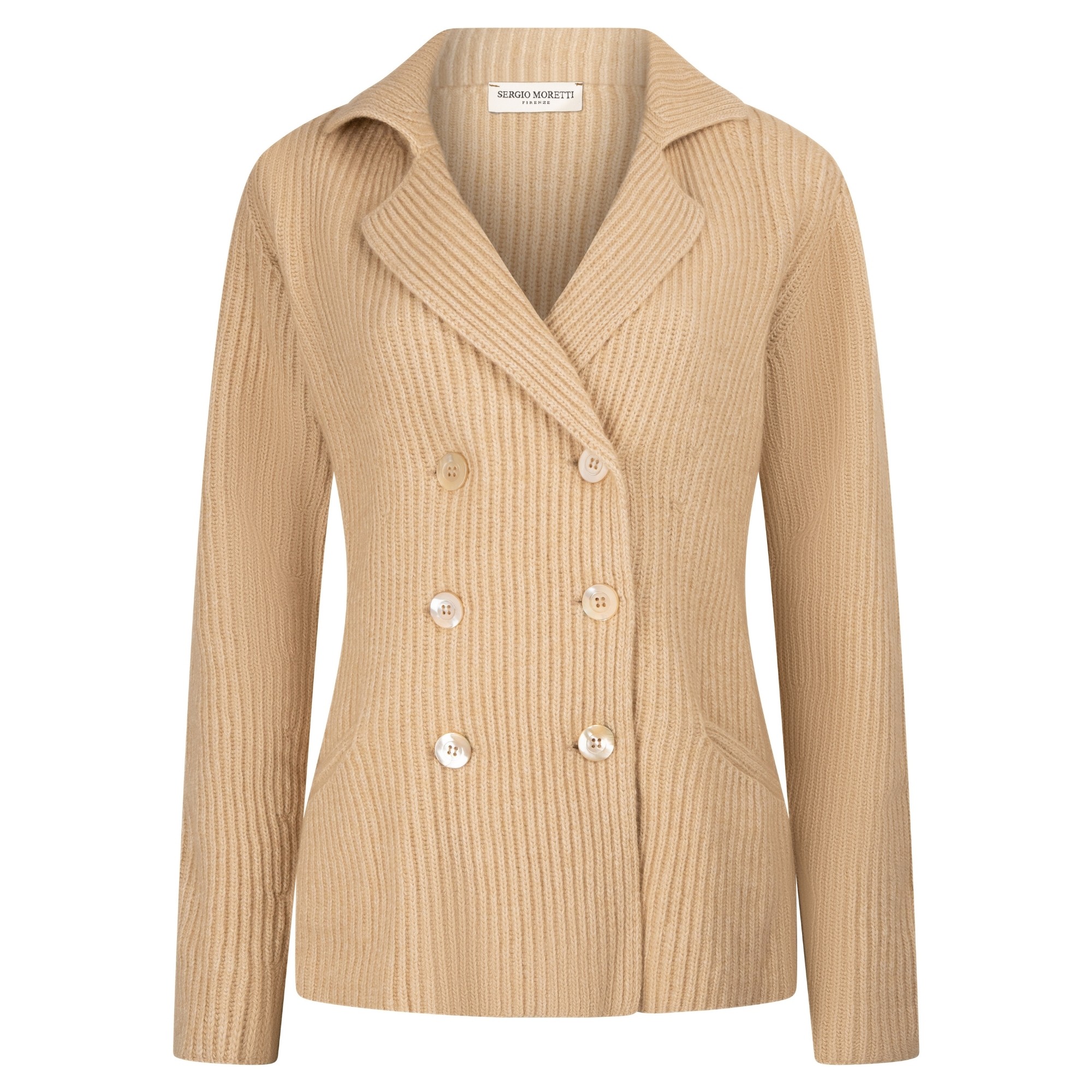 SERGIO MORETTI Kardiganas moterims, Smėlio, Cardigans, smr6597-25201 1