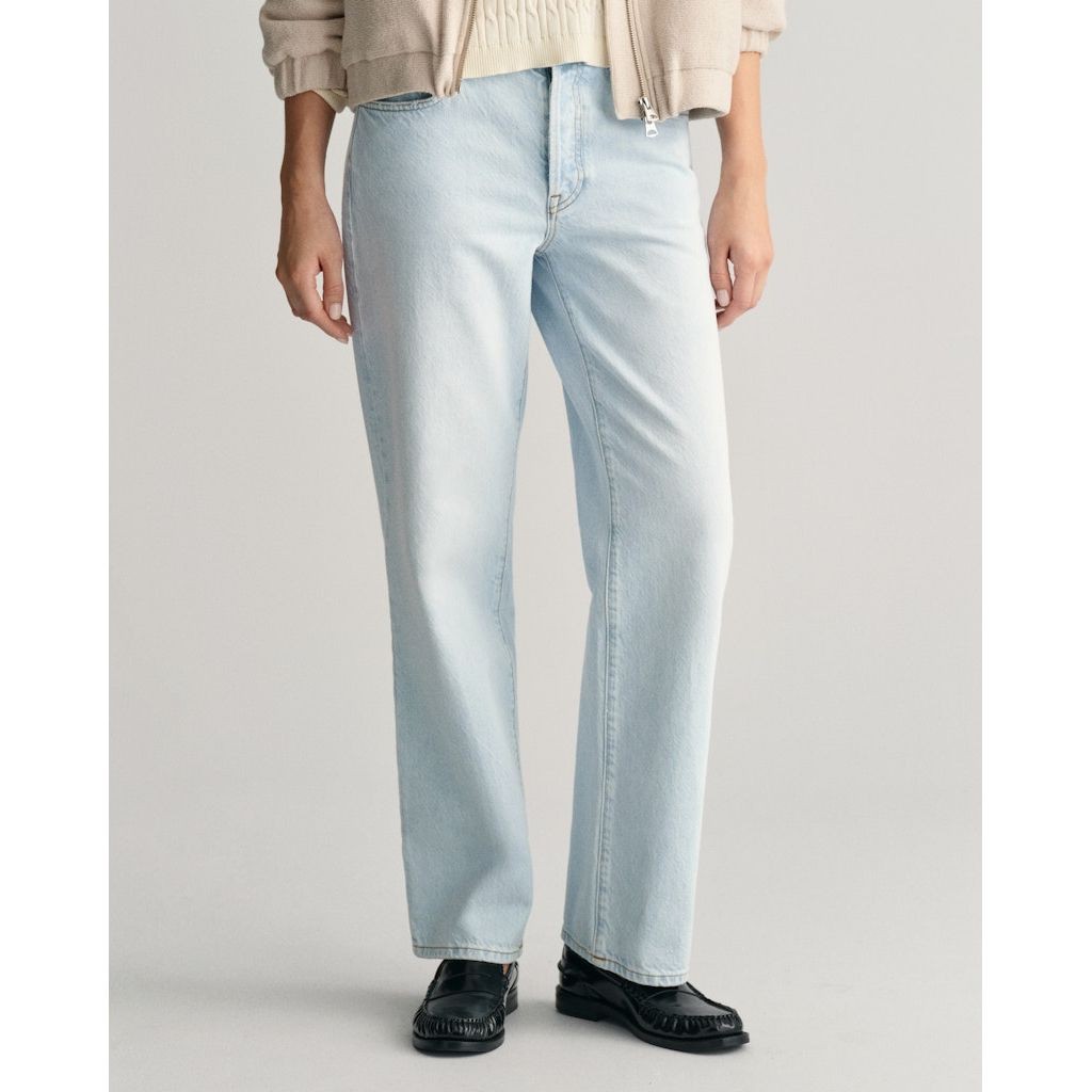 GANT Tiesūs džinsai moterims, Mėlyna, STRAIGHT RIGID JEANS 4