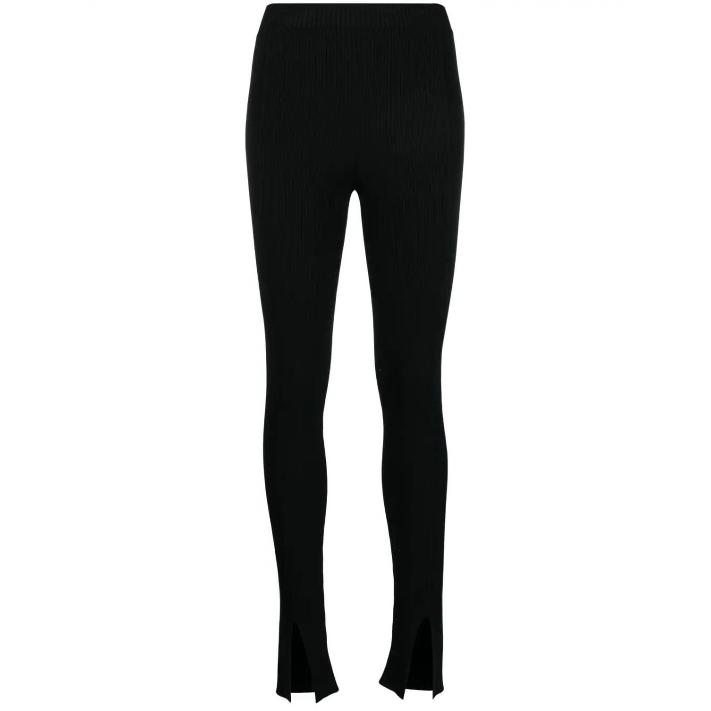 AERON Tamprės moterims, Juoda, Ribbed slit front leggings 1