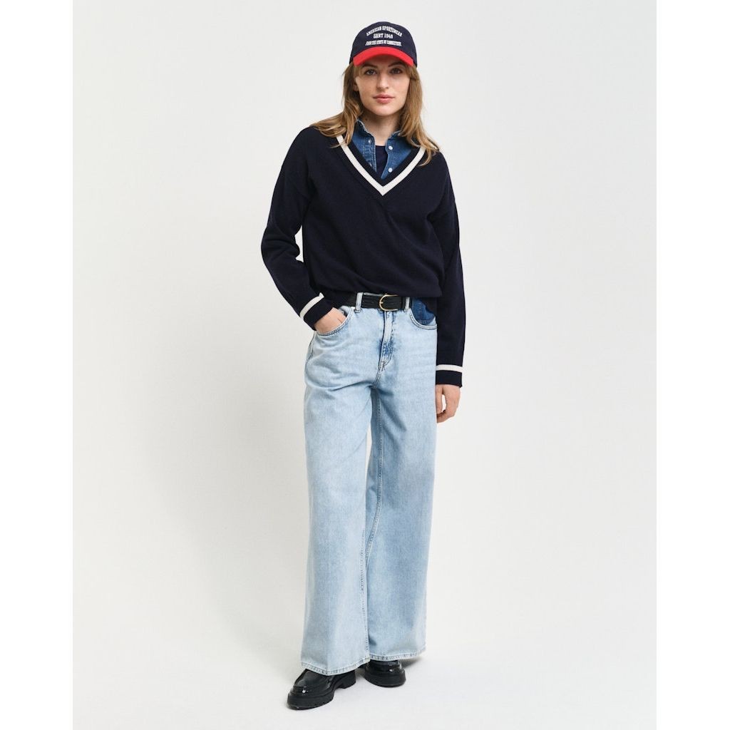 GANT Megztinis moterims, Mėlyna, Sperfine lambswool sweater 5