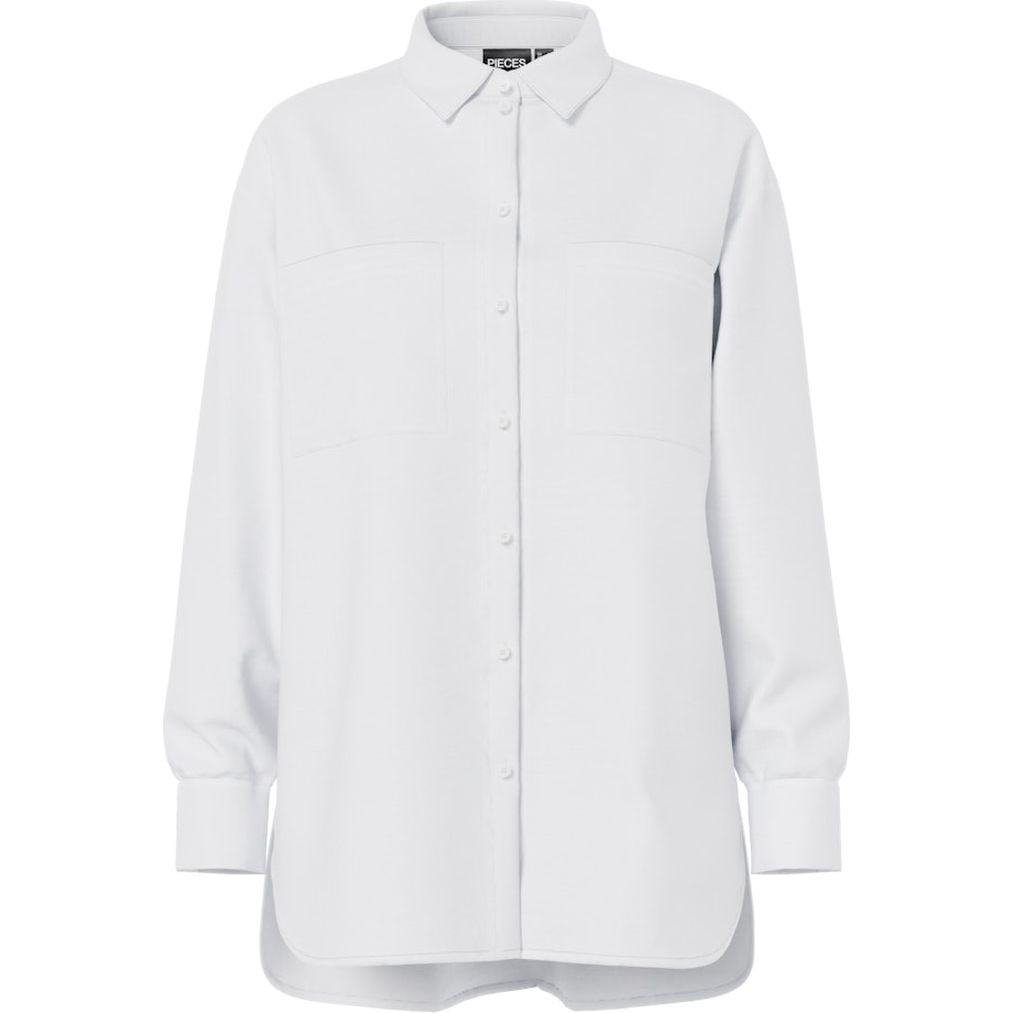 PIECES Marškiniai ilgomis rankovėmis moterims, Balta, Melia shirt 1