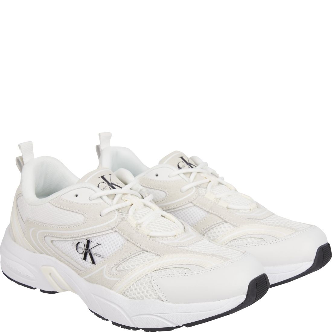 CALVIN KLEIN JEANS Sportiniai bateliai vyrams, Balta, Retro tennis mesh shoe 1