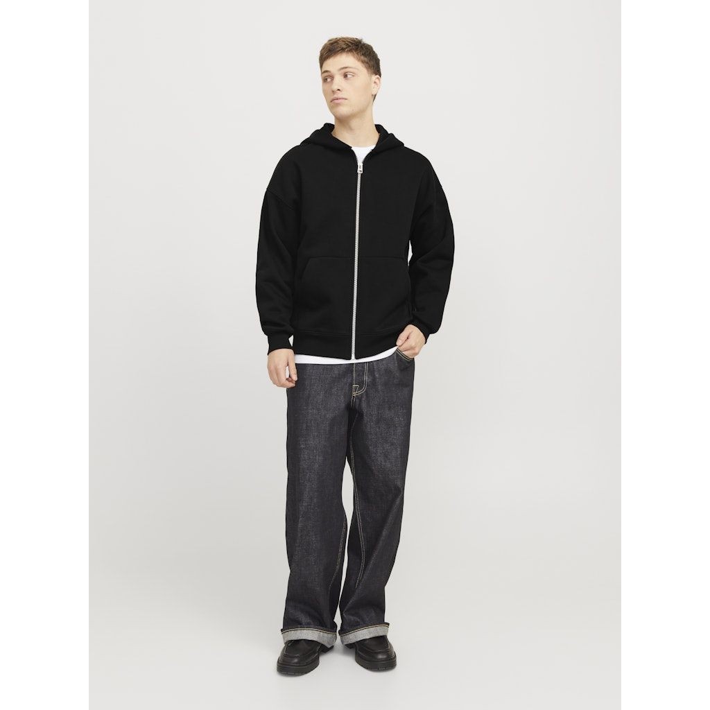 JACK & JONES Džemperis vyrams, Juoda, Urban edge sweat zip hood 5