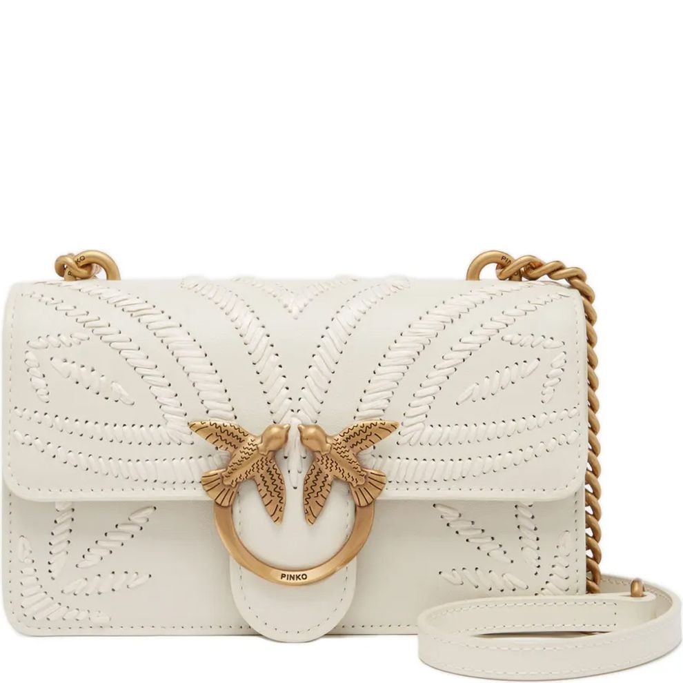 PINKO Rankinė per petį moterims, Rožinė, Love one mini shoulder bag 1