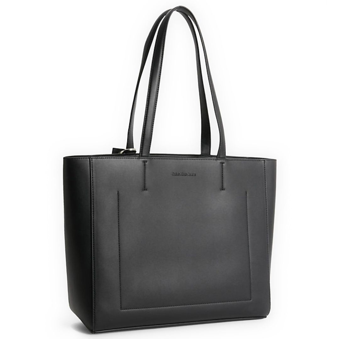 CALVIN KLEIN JEANS Pirkinių krepšys moterims, Juoda, Sculpted shopper tag tote bag 2