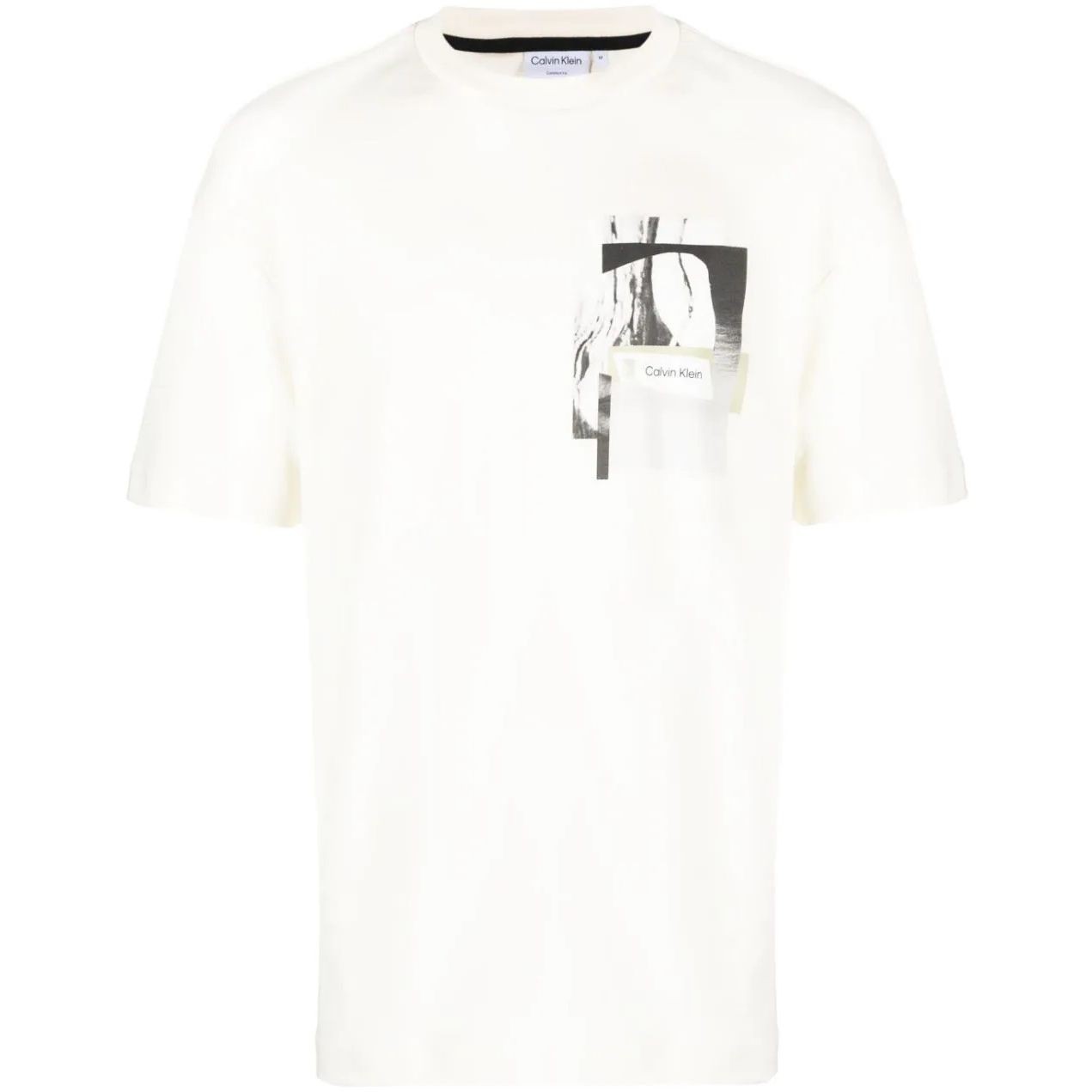 CALVIN KLEIN Marškinėliai trump. rankovėmis vyrams, Balta, Modern graphic comfort t-shirt 1