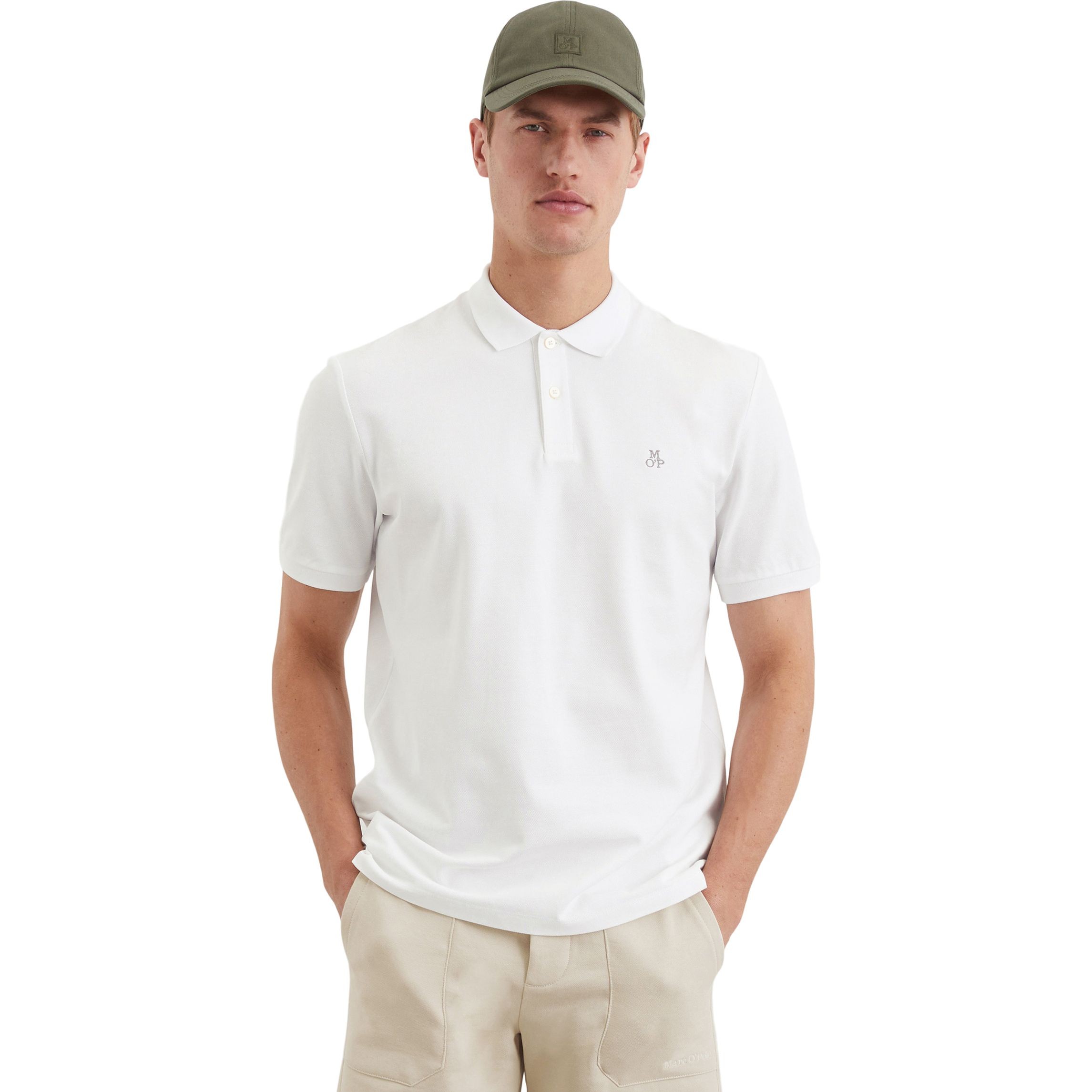 MARC O'POLO Polo marškiniai trumpos rank. vyrams, Balta, Polo short 523223053092 2