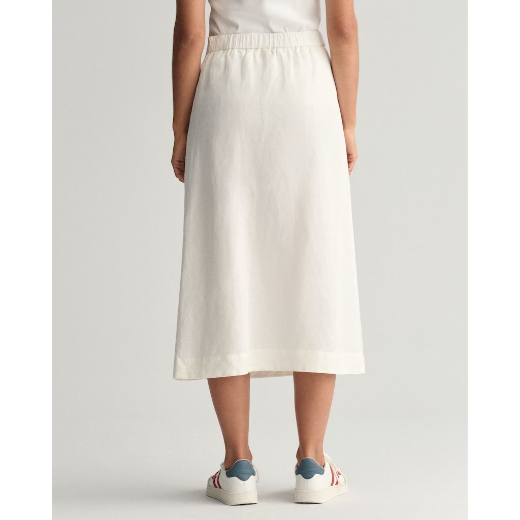 GANT Midi sijonas moterims, Geltona, REL MIDI LINEN BLEND SKIRT 3
