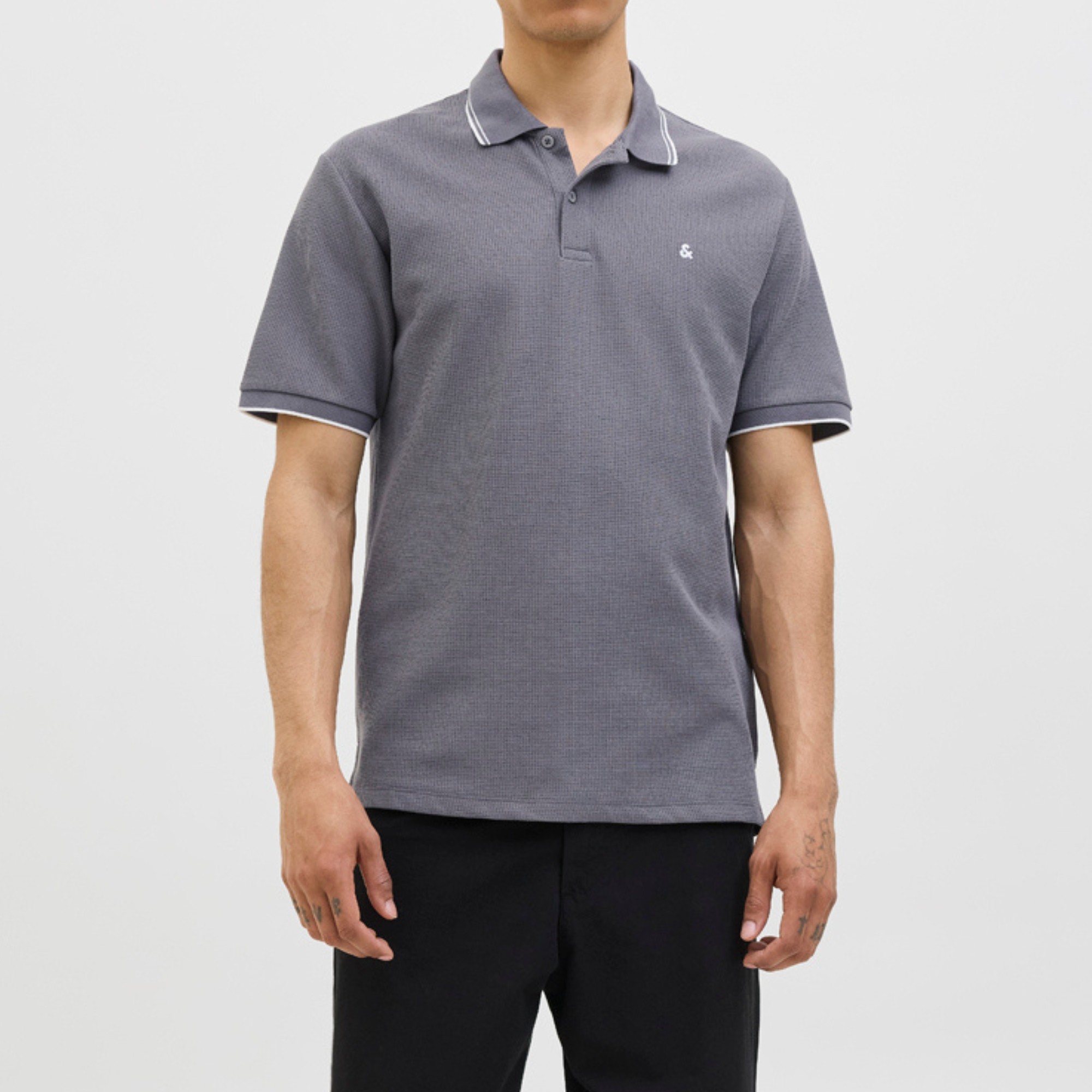 JACK & JONES Polo marškiniai trumpos rank. vyrams, Gray, Austin 2