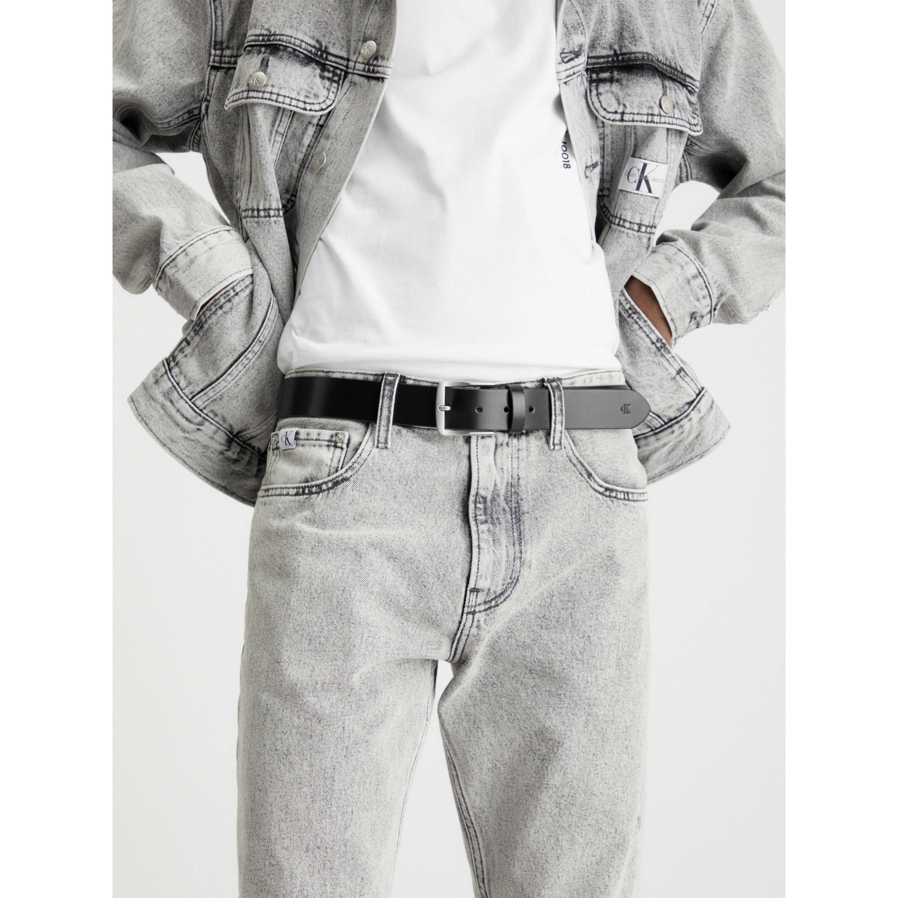 CALVIN KLEIN JEANS Diržas vyrams, Juoda, Classic flat belt 35mm 2