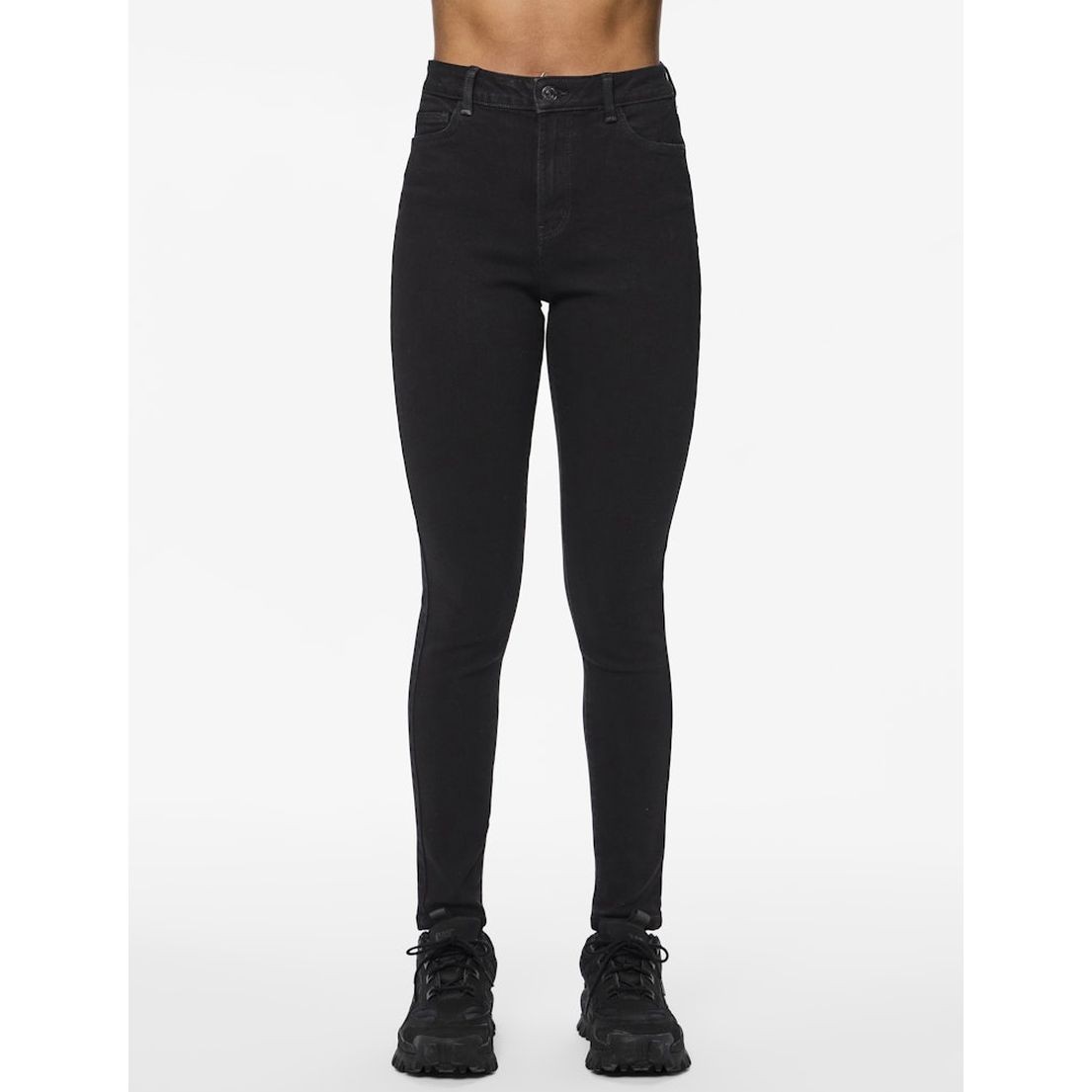 PIECES Aptempti džinsai moterims, Juoda, PCDANA HW SKINNY JEAN 6