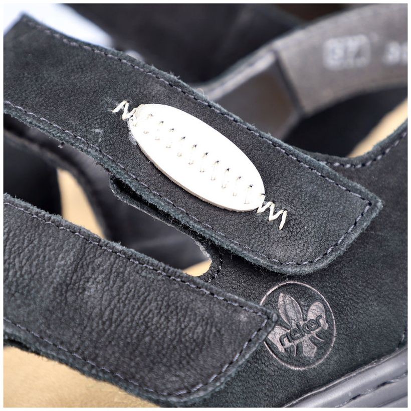 RIEKER Basutės moterims, Juoda, SANDALS 5