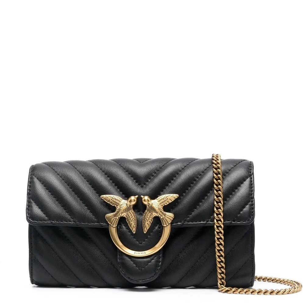 PINKO Piniginė moterims, Juoda, Love one wallet 1