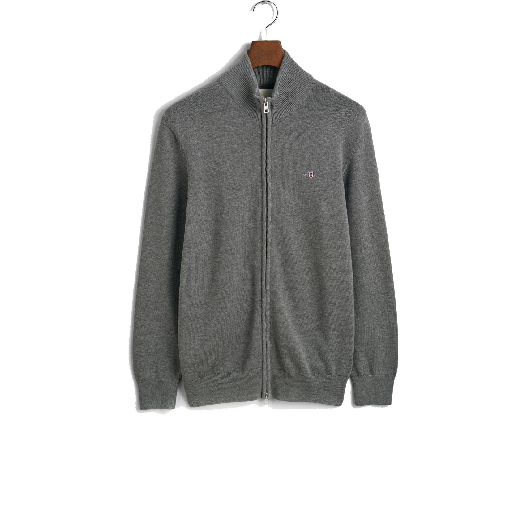 GANT Kardiganas vyrams, Pilka, Casual cotton zip 1