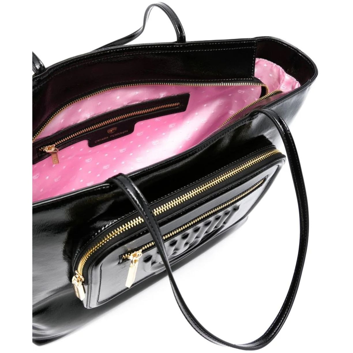 CHIARA FERRAGNI Pirkinių krepšys moterims, Juoda, Eyelike pocket  shopping bag 4