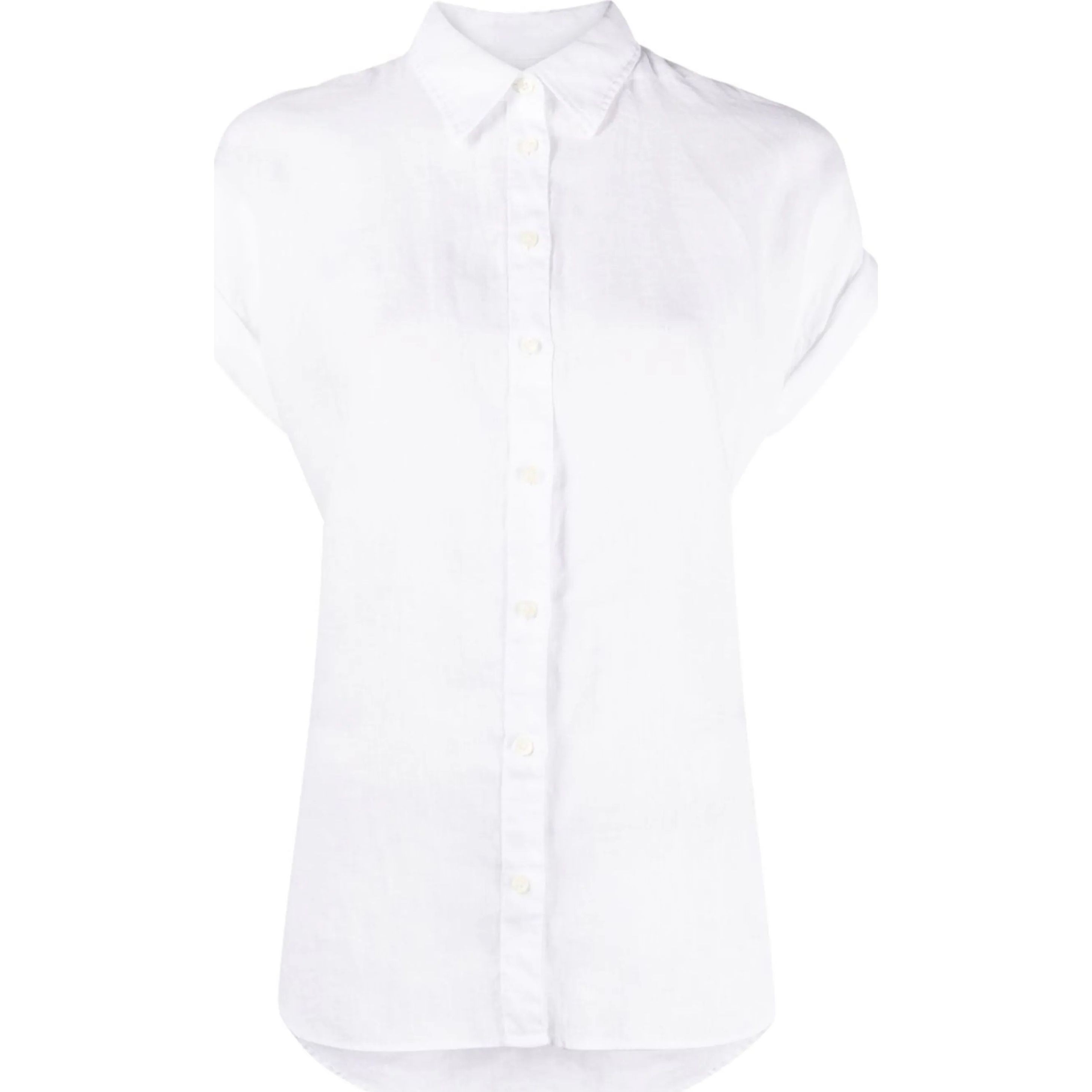 LAUREN RALPH LAUREN Marškiniai trump. rankovėmis moterims, Balta, Linen short-sleeve shirt