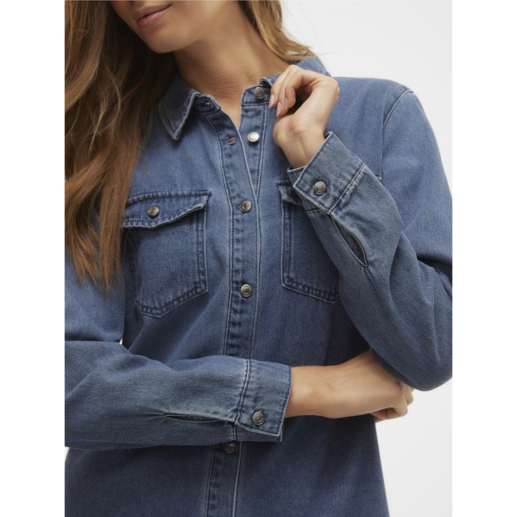 VERO MODA Mini suknelė moterims, Mėlyna, Jennie short denim dress mix 6