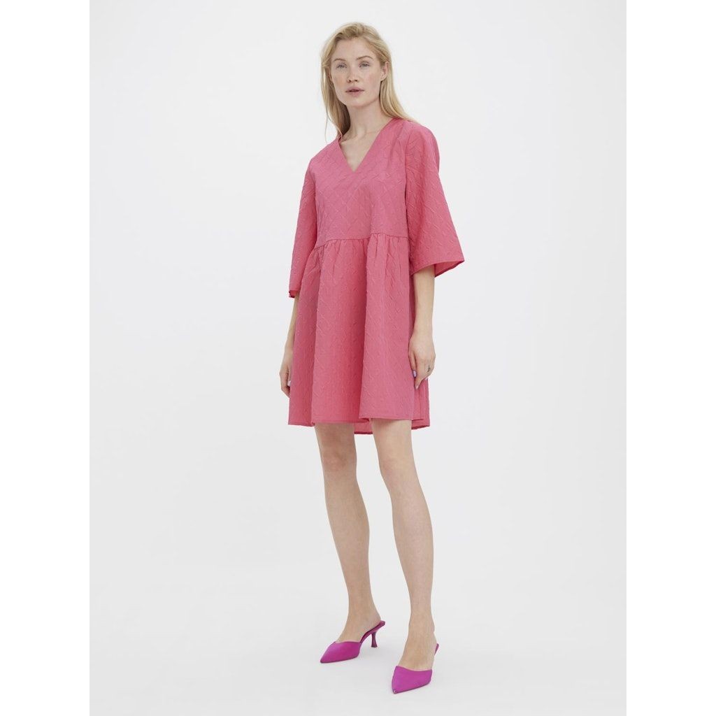VERO MODA Mini suknelė moterims, Rožinė, VMFRY 3/4 SHORT DRESS 5
