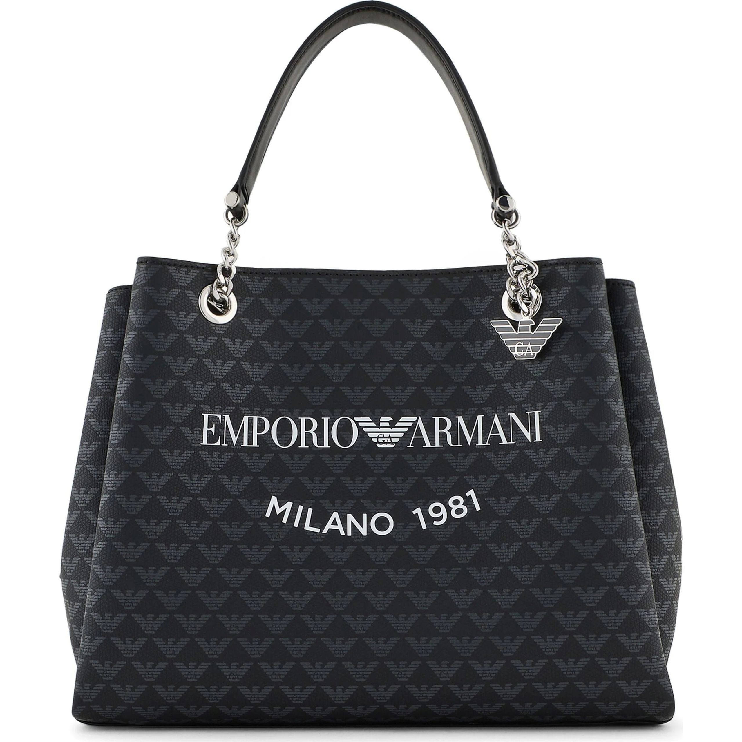 EMPORIO ARMANI Pirkinių krepšys moterims, Juoda, Shopping bag 1