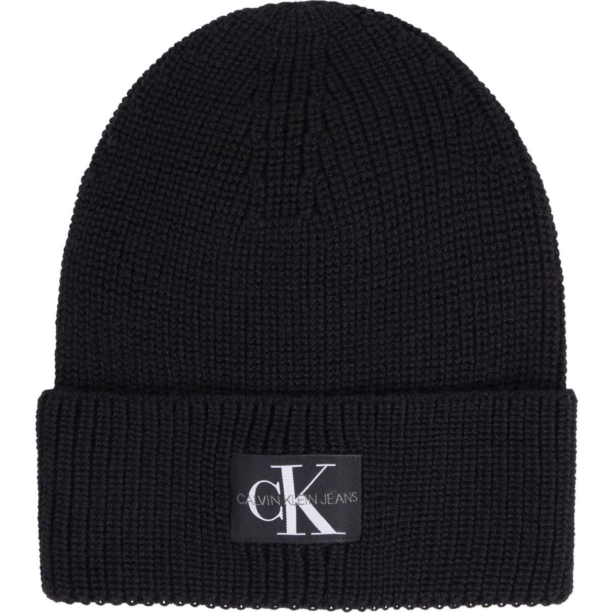 CALVIN KLEIN JEANS Kepurė vyrams, Juoda, Mono logo patch beanie 2