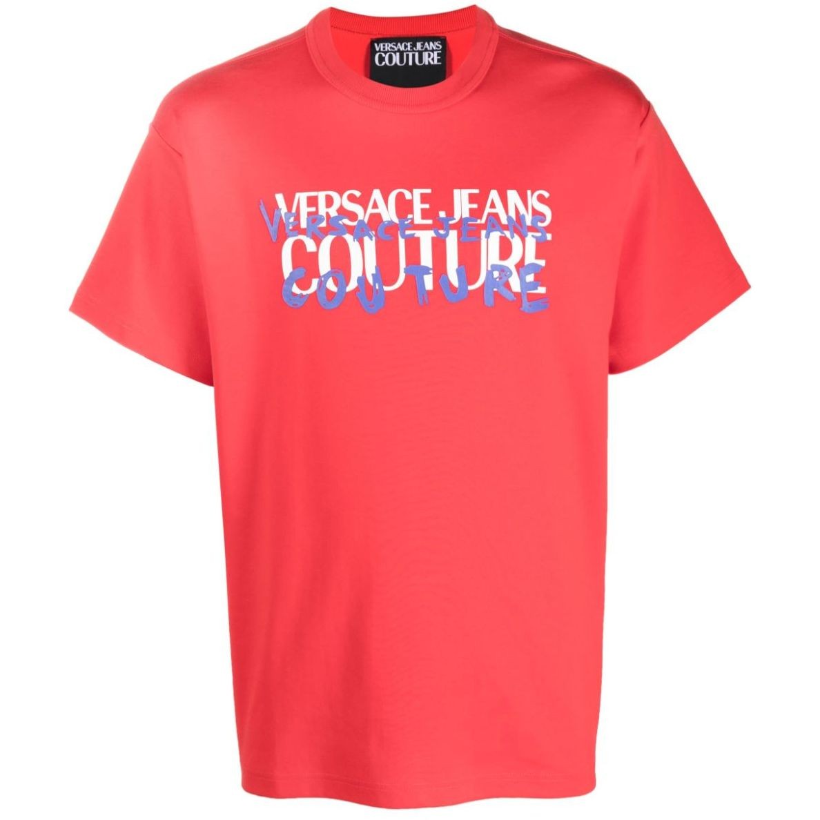 VERSACE JEANS CUTURE Marškinėliai trump. rankovėmis vyrams, Raudona, Logo graffiti pt t-shirt