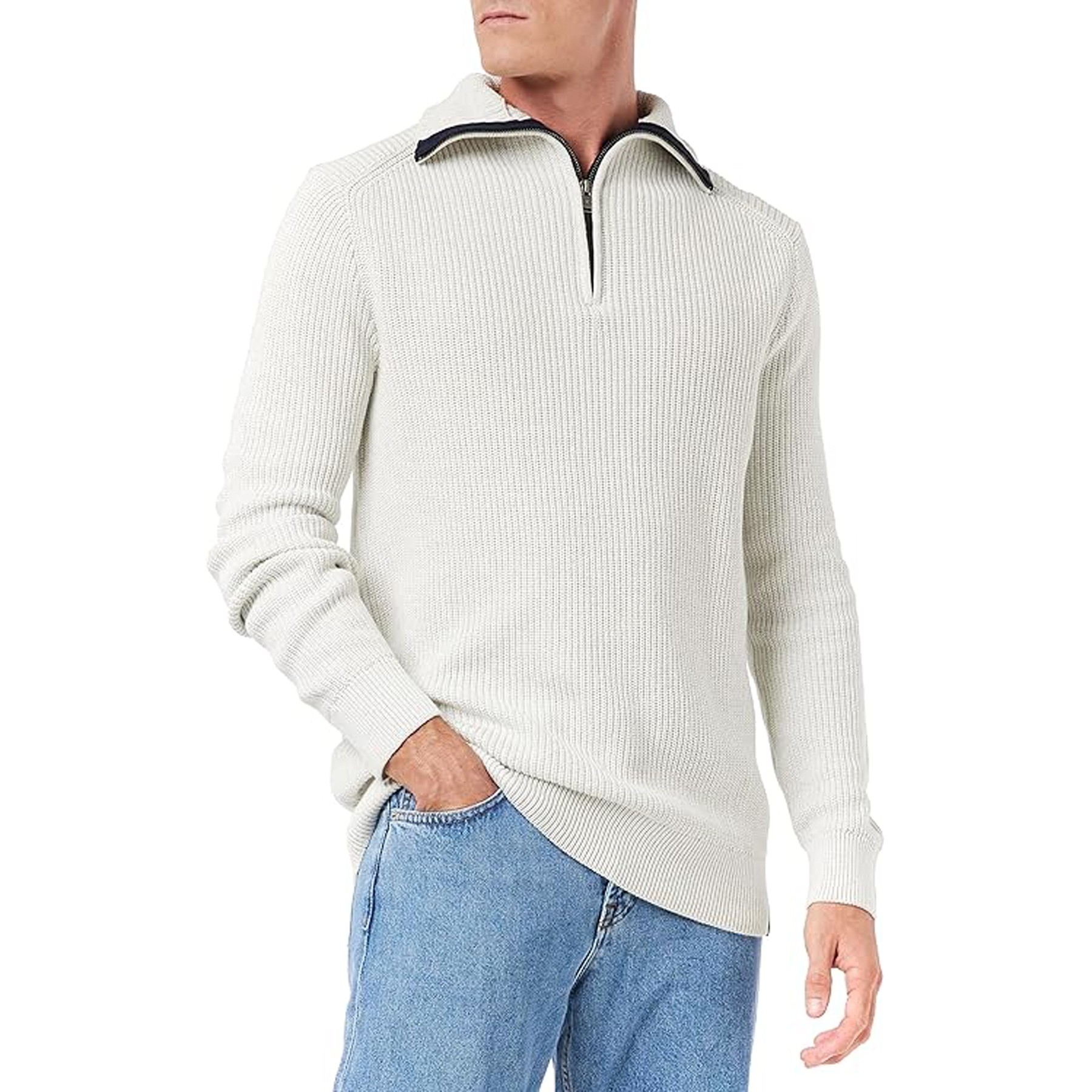 TOM TAILOR Megztinis vyrams, Balta, Megztiniai 1