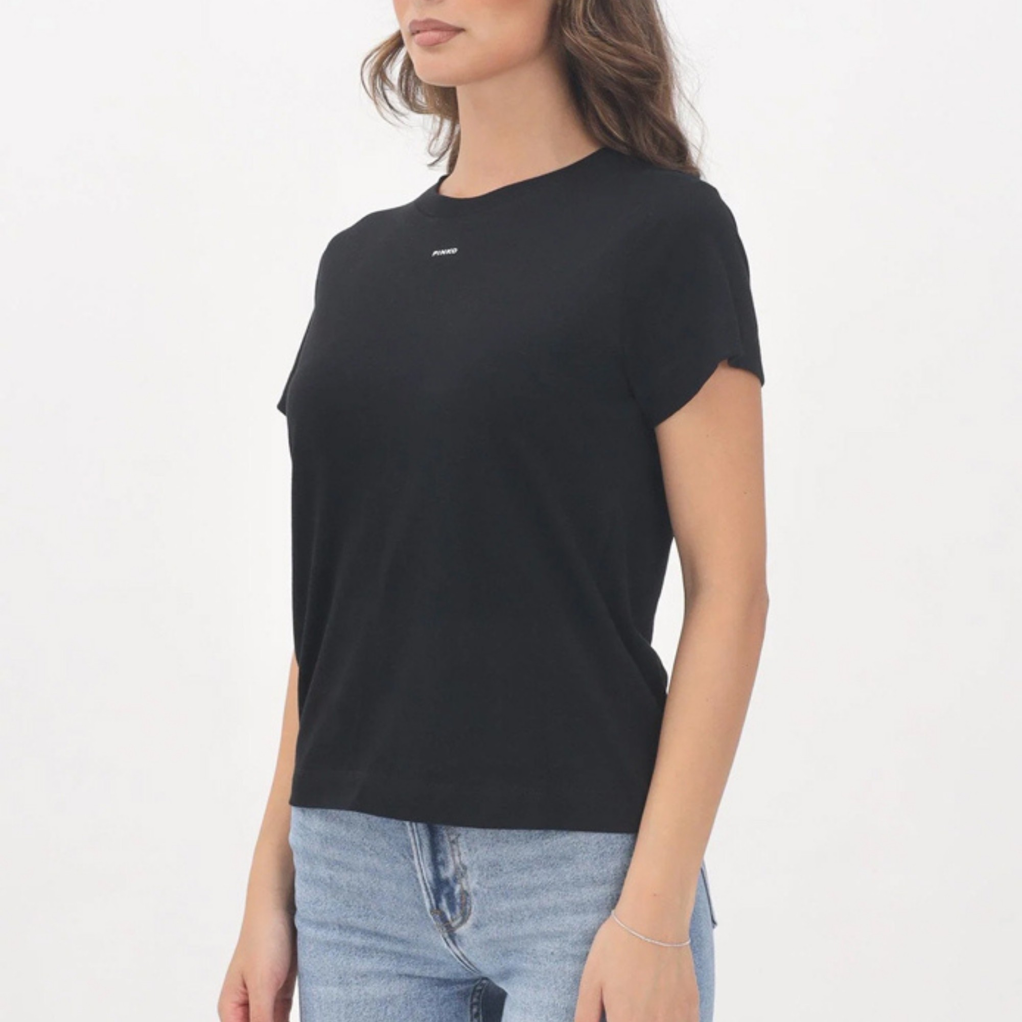 PINKO Marškinėliai trump. rankovėmis moterims, Juoda, Basico t-shirt 1