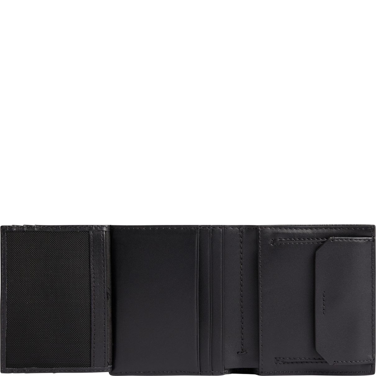CALVIN KLEIN Piniginė vyrams, Juoda, MINIMALISM TRIFOLD 6CC W/COIN 3