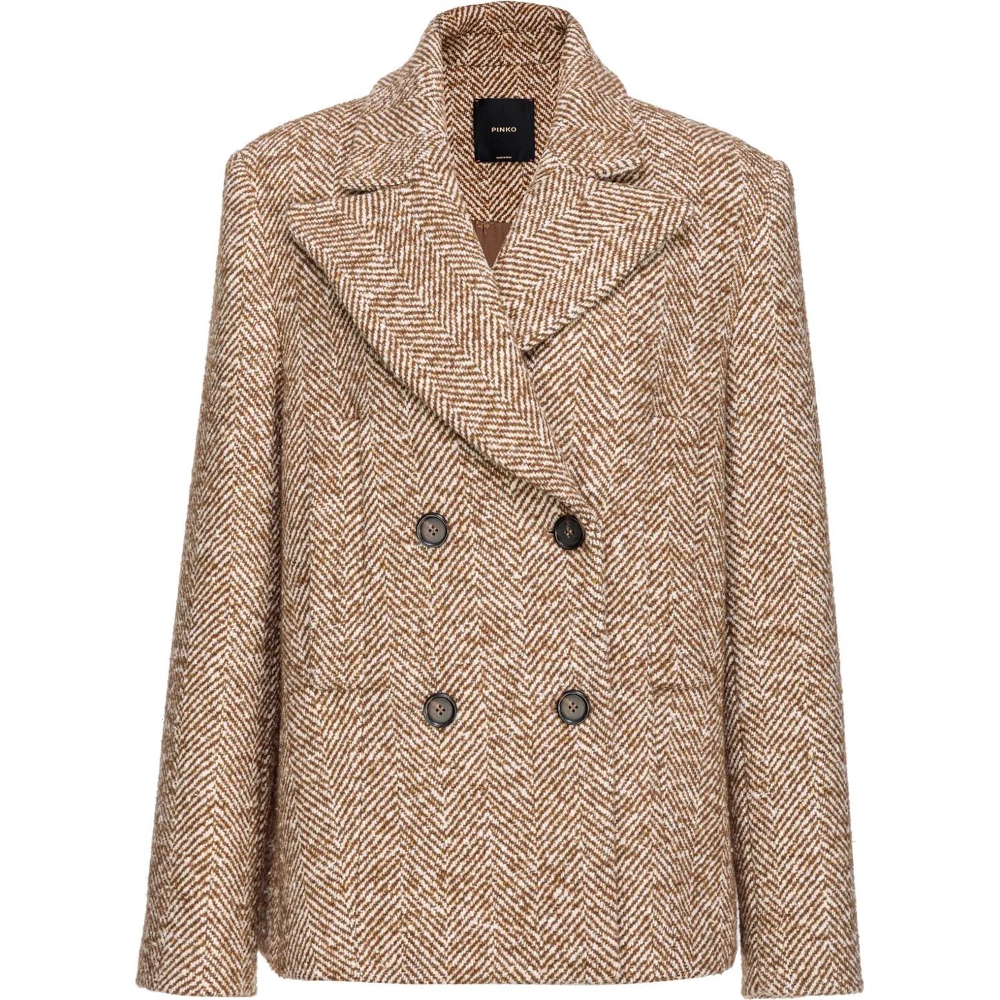 PINKO Paltas moterims, Ruda, Double-breasted coat 1