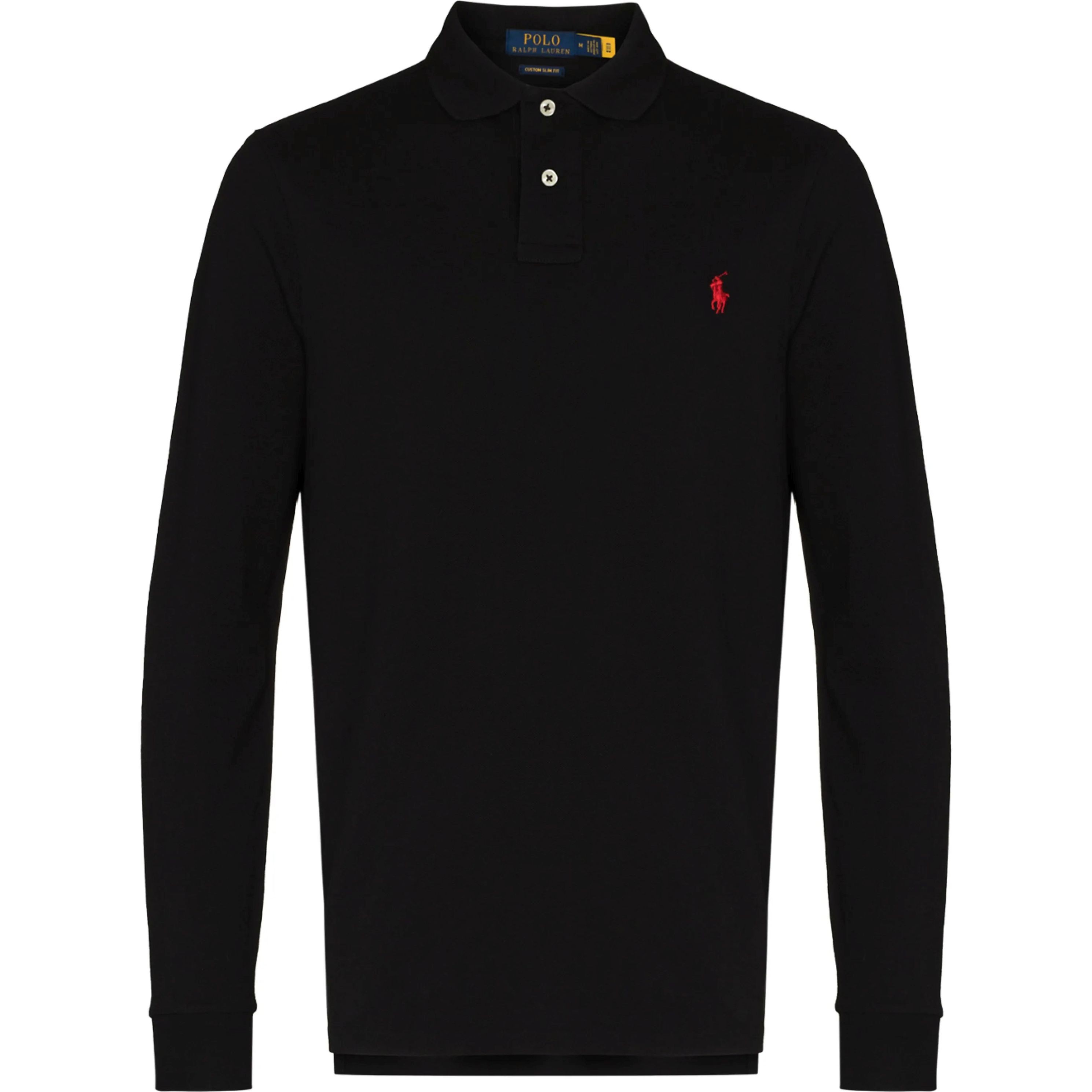 POLO RALPH LAUREN Polo marškiniai ilgos rank. vyrams, Juoda, Long sleeve knit