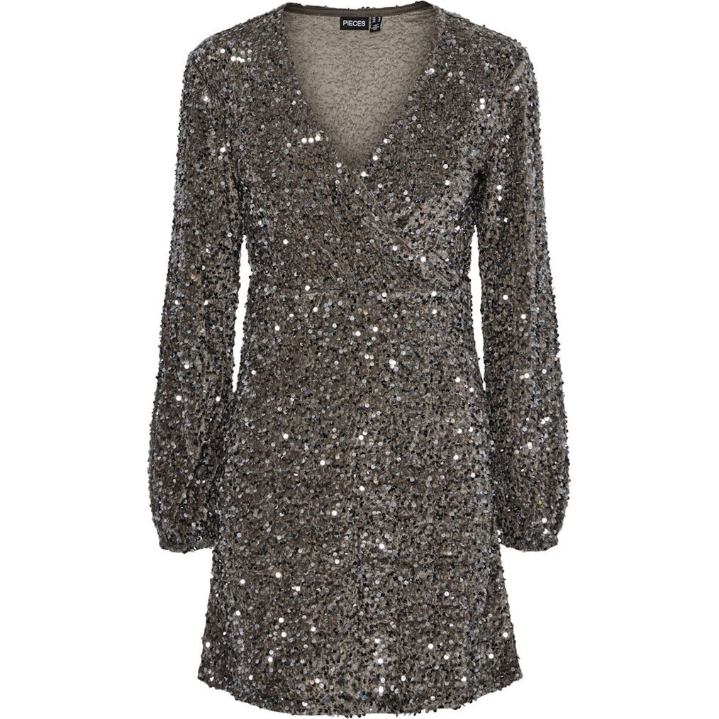 PIECES Mini suknelė moterims, Ruda, Kam wrap dress 1