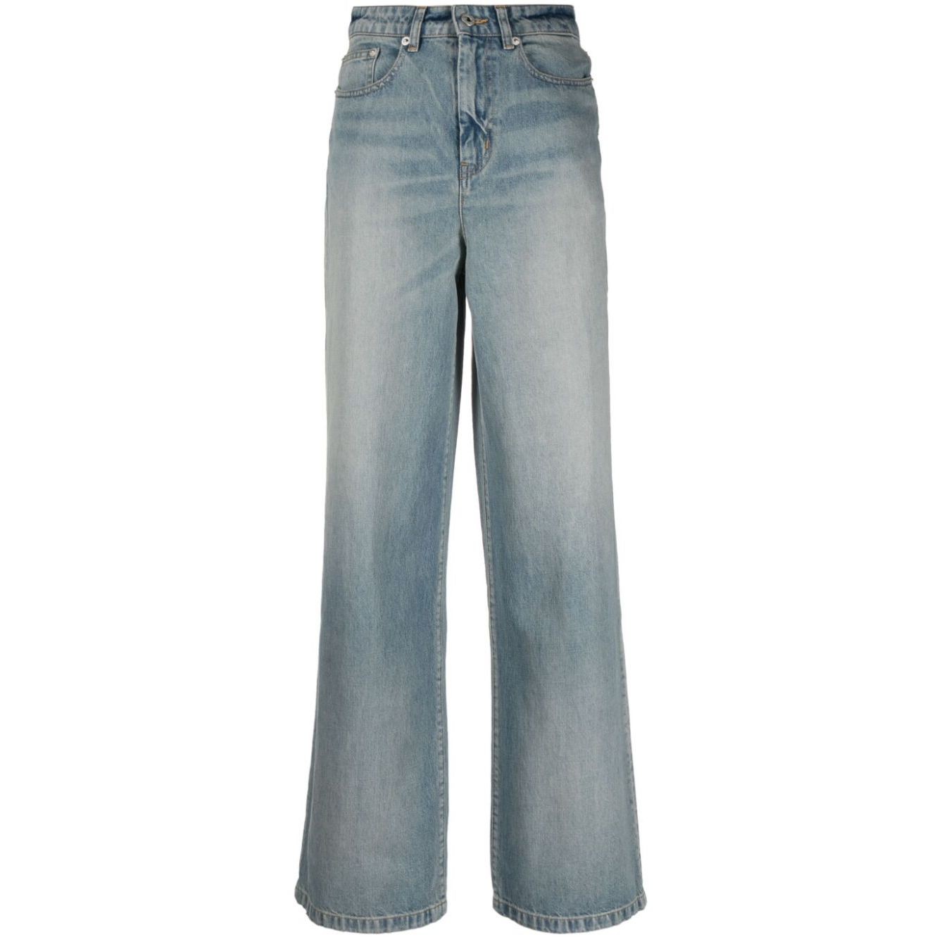 KENZO Platūs džinsai moterims, Mėlyna, Bleach dirty ayme wide jean 1