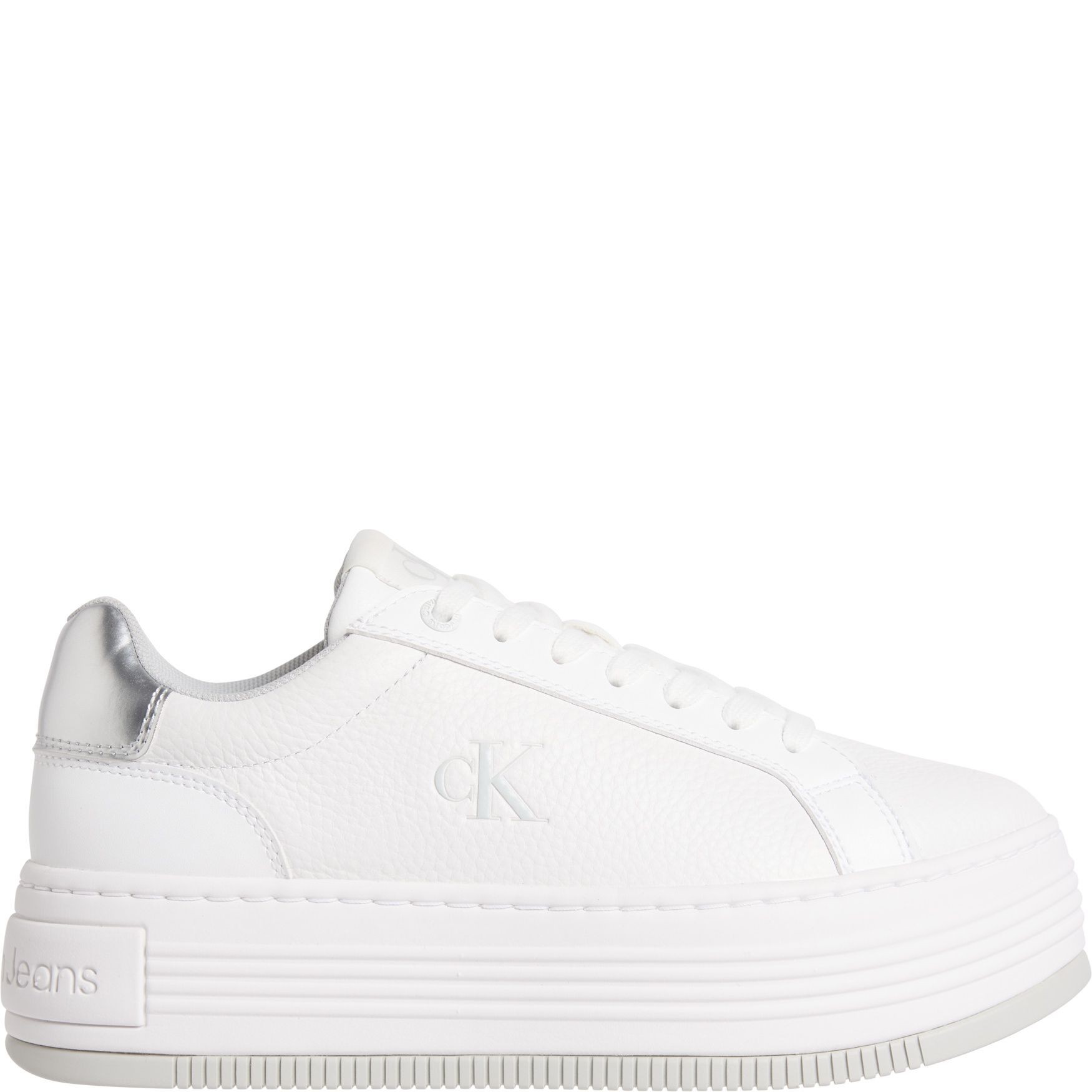 CALVIN KLEIN JEANS Laisvalaikio bateliai moterims, Balta, Bold flatf low lace sneaker 2