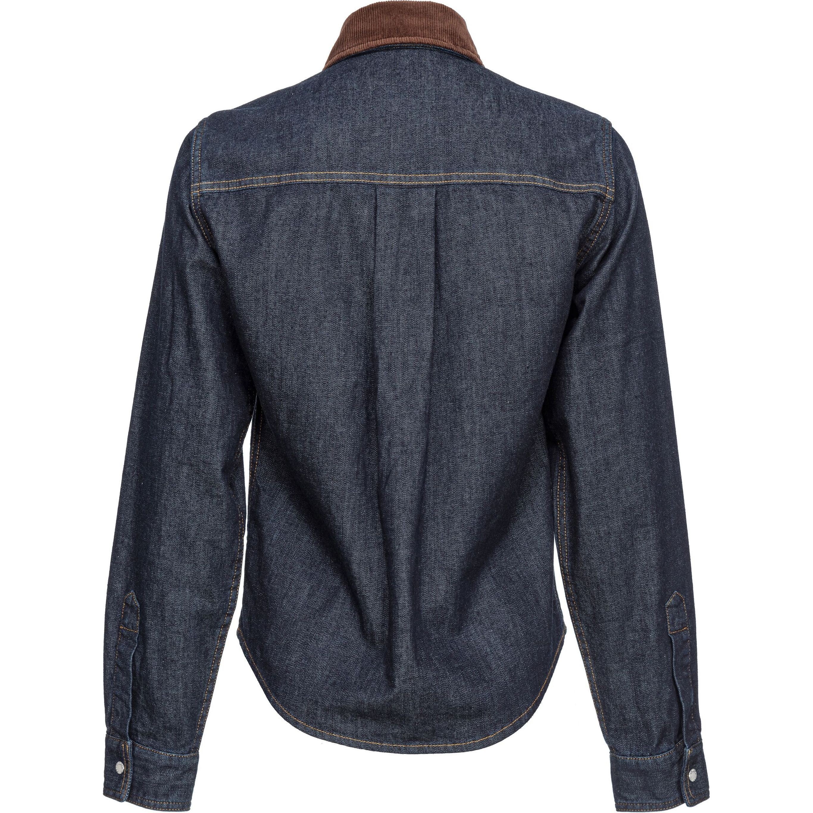 PINKO Marškiniai ilgomis rankovėmis moterims, Mėlyna, Contrast-stitching denim shirt 2