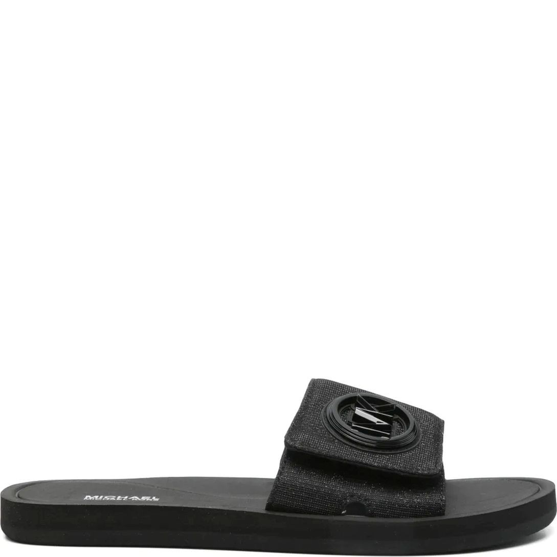MICHAEL KORS Šlepetės moterims, Juoda, Mk charm slide 1