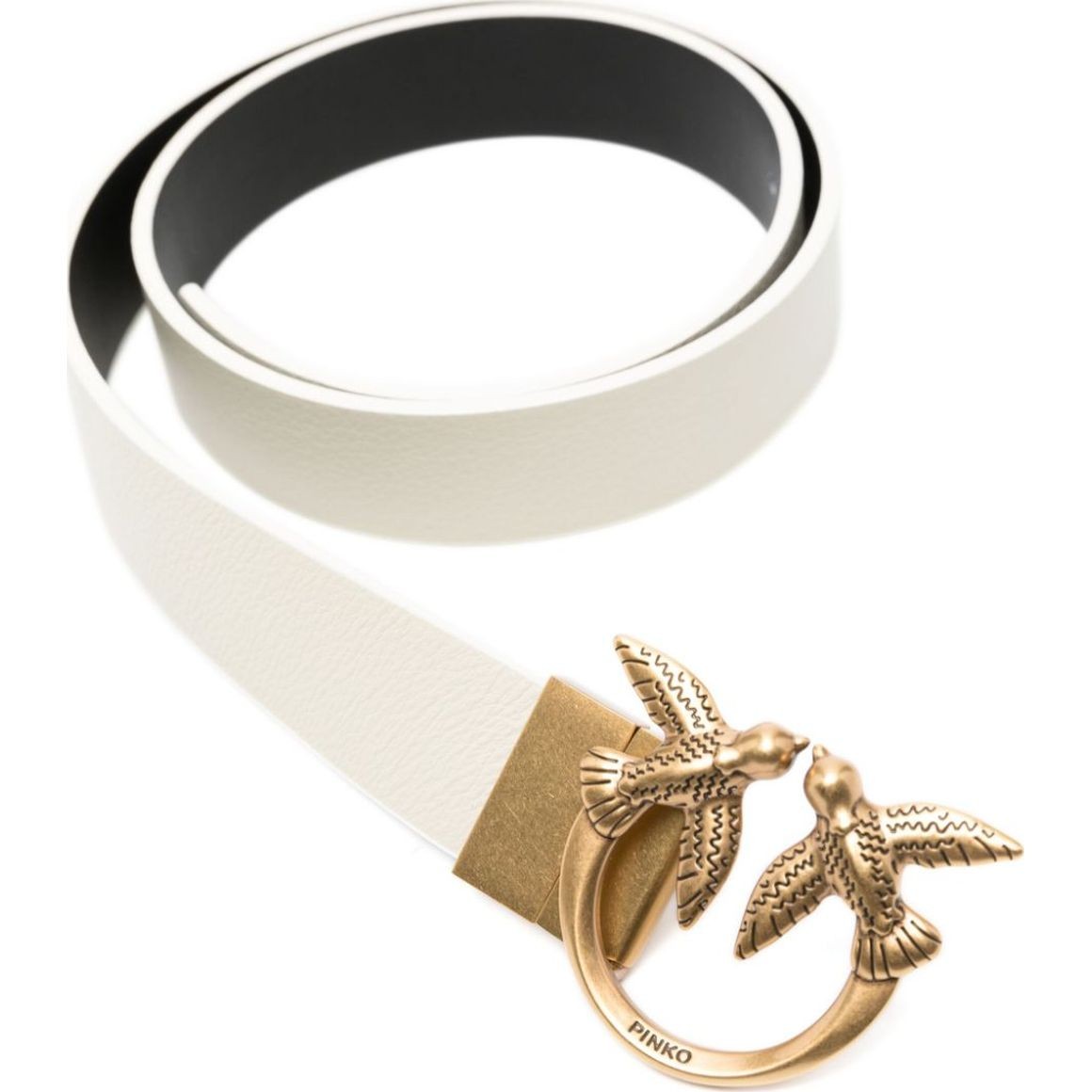 PINKO Diržas moterims, Balta, Love birds-buckle belt 2