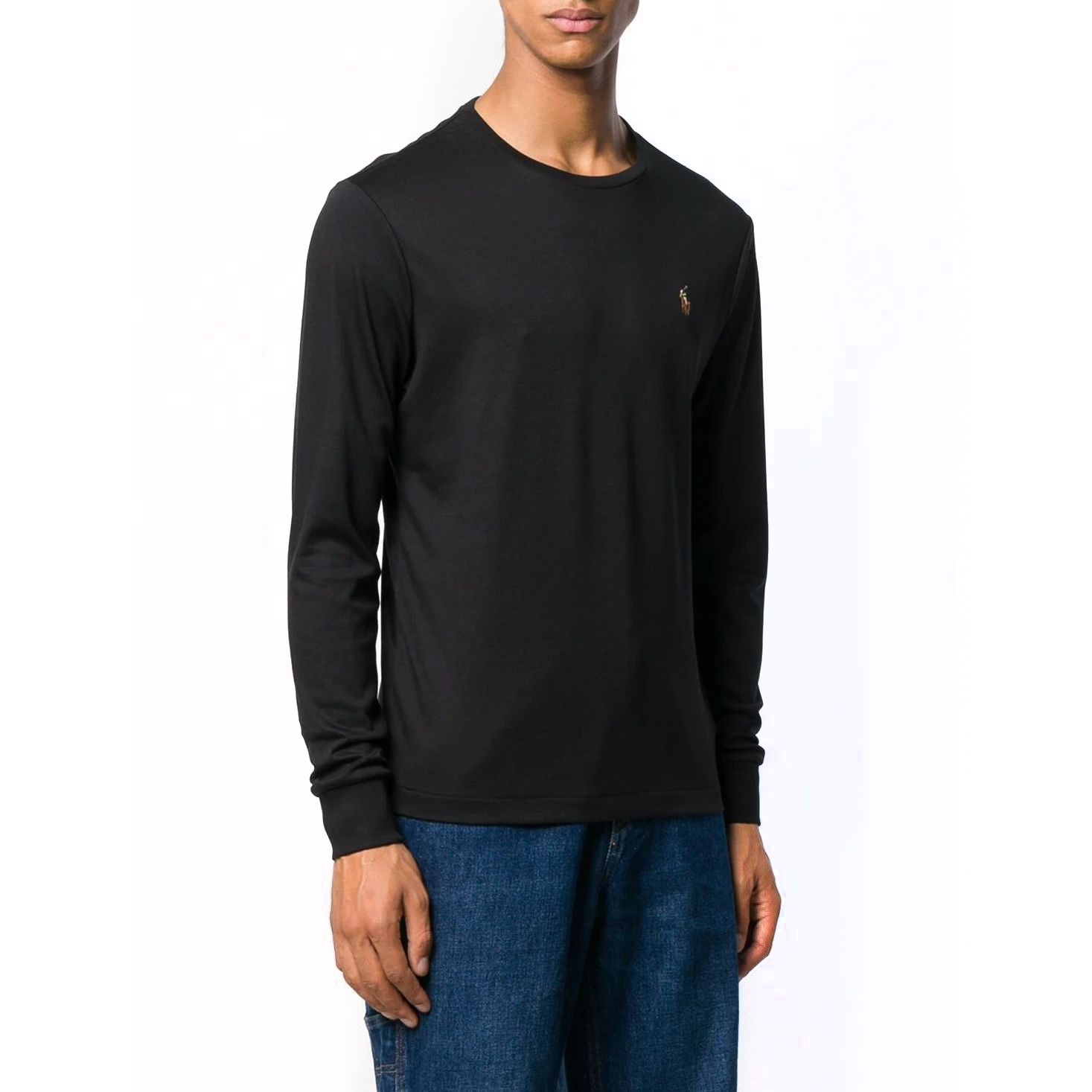 POLO RALPH LAUREN Megztinis su V apykakle vyrams, Juoda, Long sleeve t-shirt 2