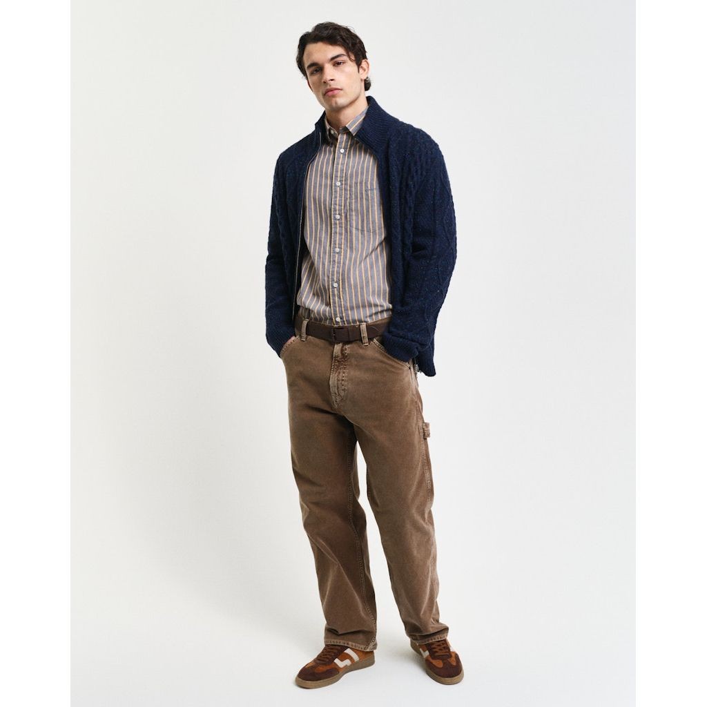 GANT Kardiganas vyrams, Mėlyna, Cable zip cardigan 5