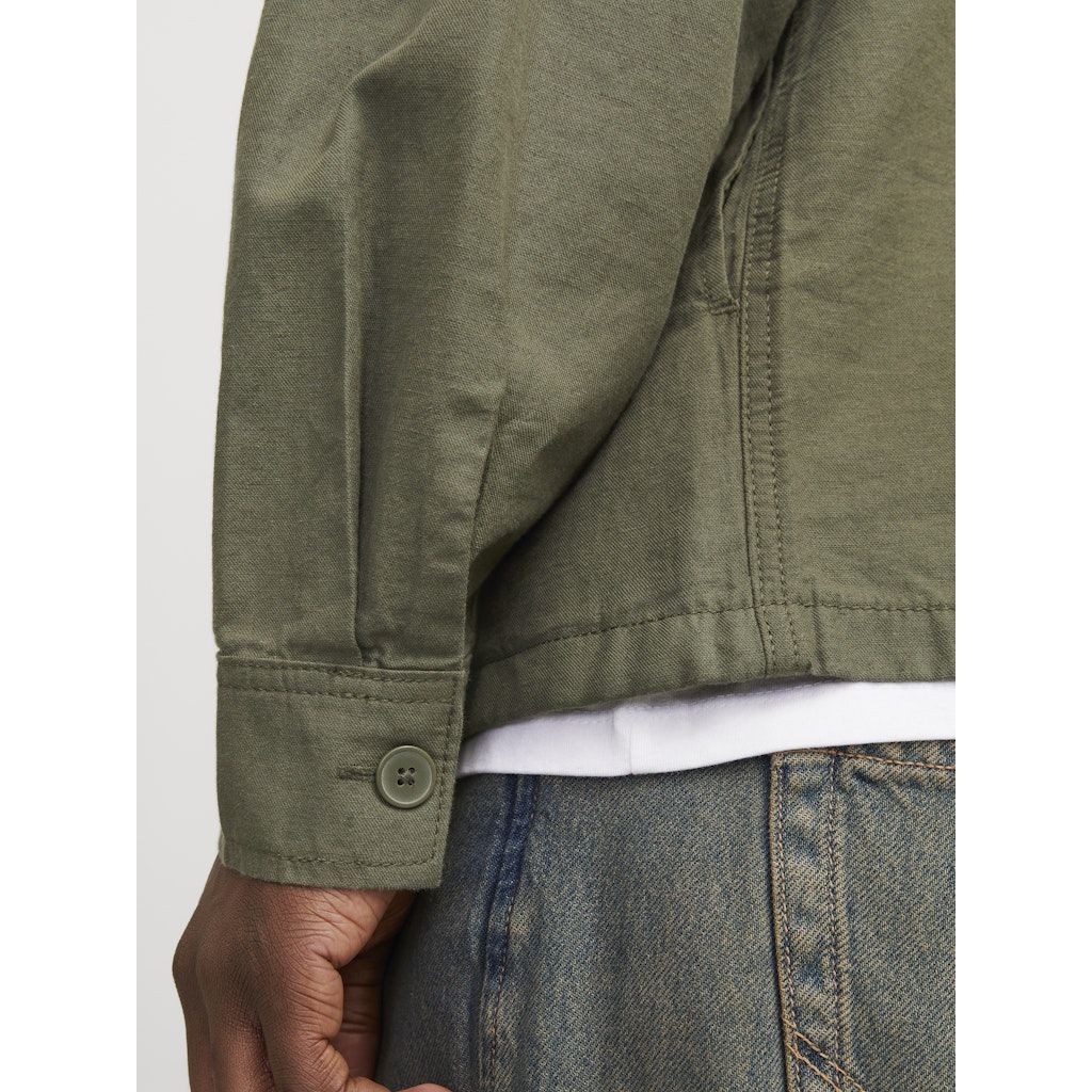 JACK & JONES Lengva striukė vyrams, Chaki, Urban edge overshirt 7