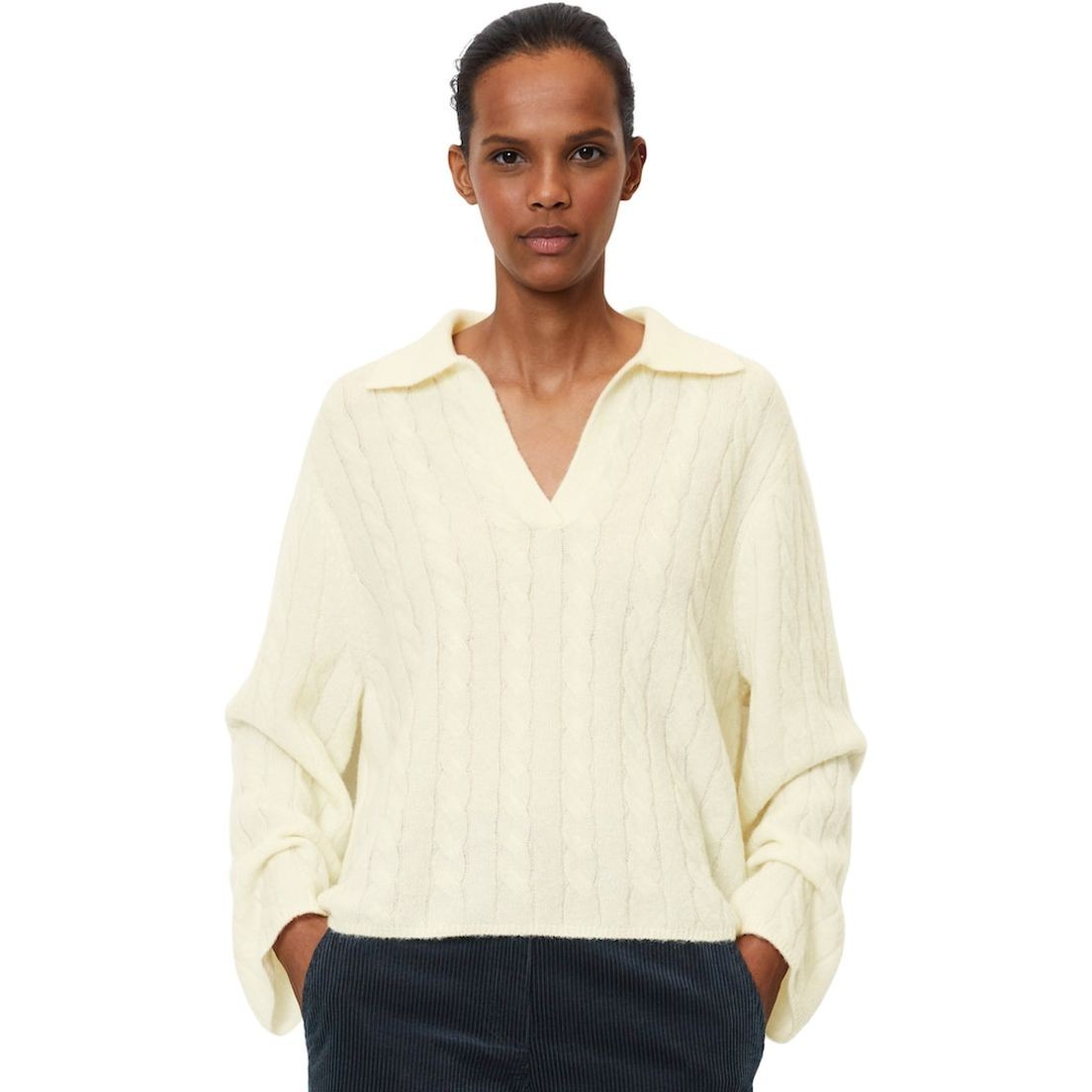 MARC O'POLO Megztinis moterims, Balta 2