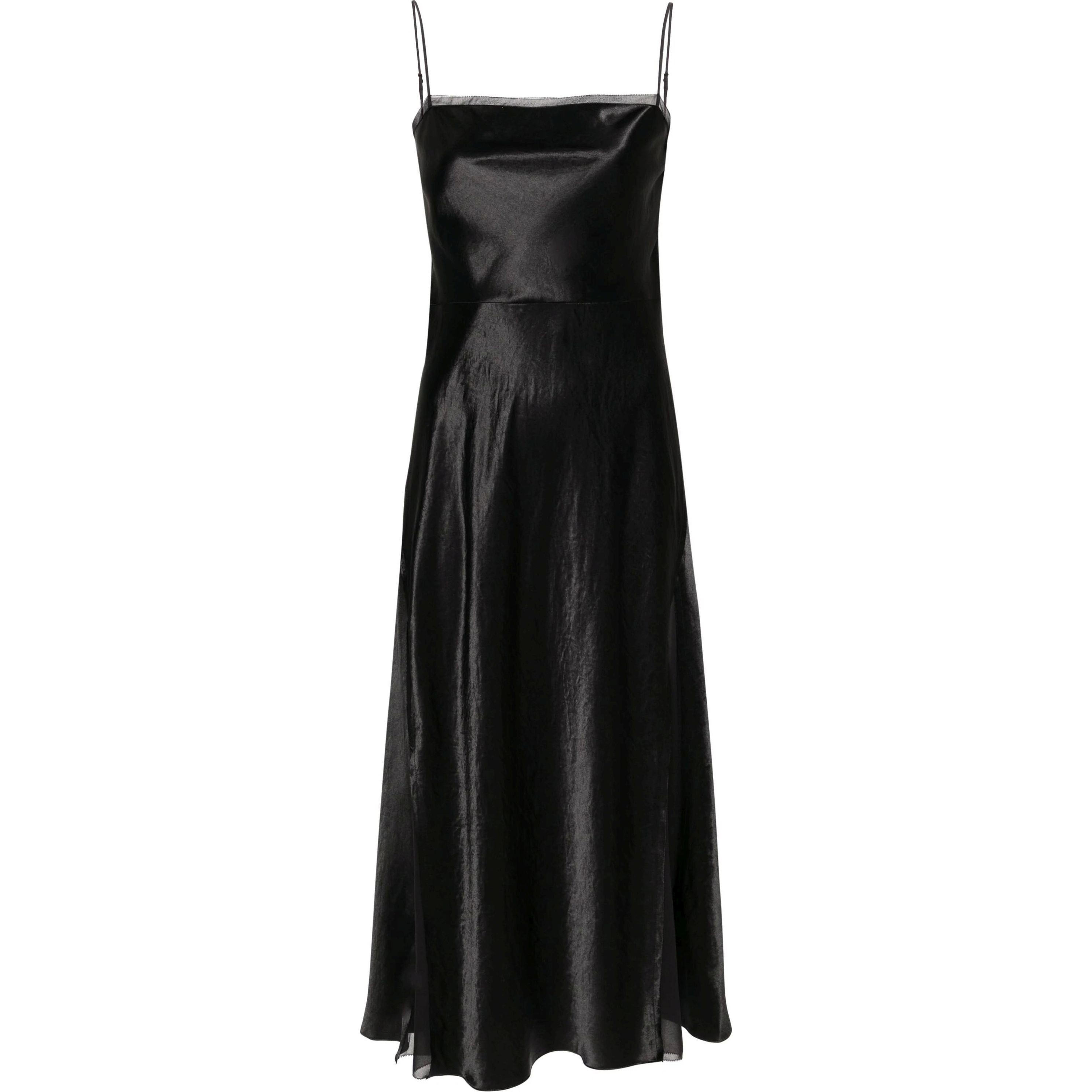VINCE Midi suknelė moterims, Juoda, Sheer panelled slip dress