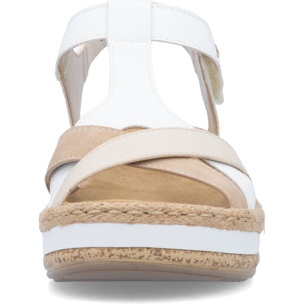 RIEKER Basutės moterims, Balta, Sandals 6