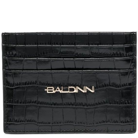 BALDININI Telefono, plančetės dėklas moterims, Juoda, Card case croco wallet 813 1