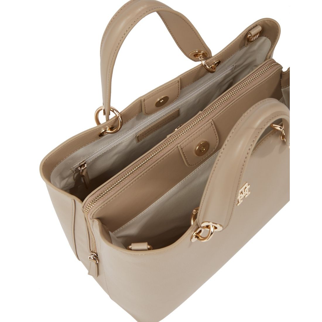 TOMMY HILFIGER Rankinė per petį moterims, Smėlio, Chic satchel 3