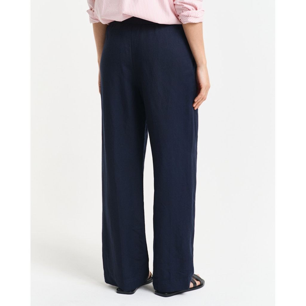 GANT Kelnės moterims, Mėlyna, Linen blend pull on pants 3