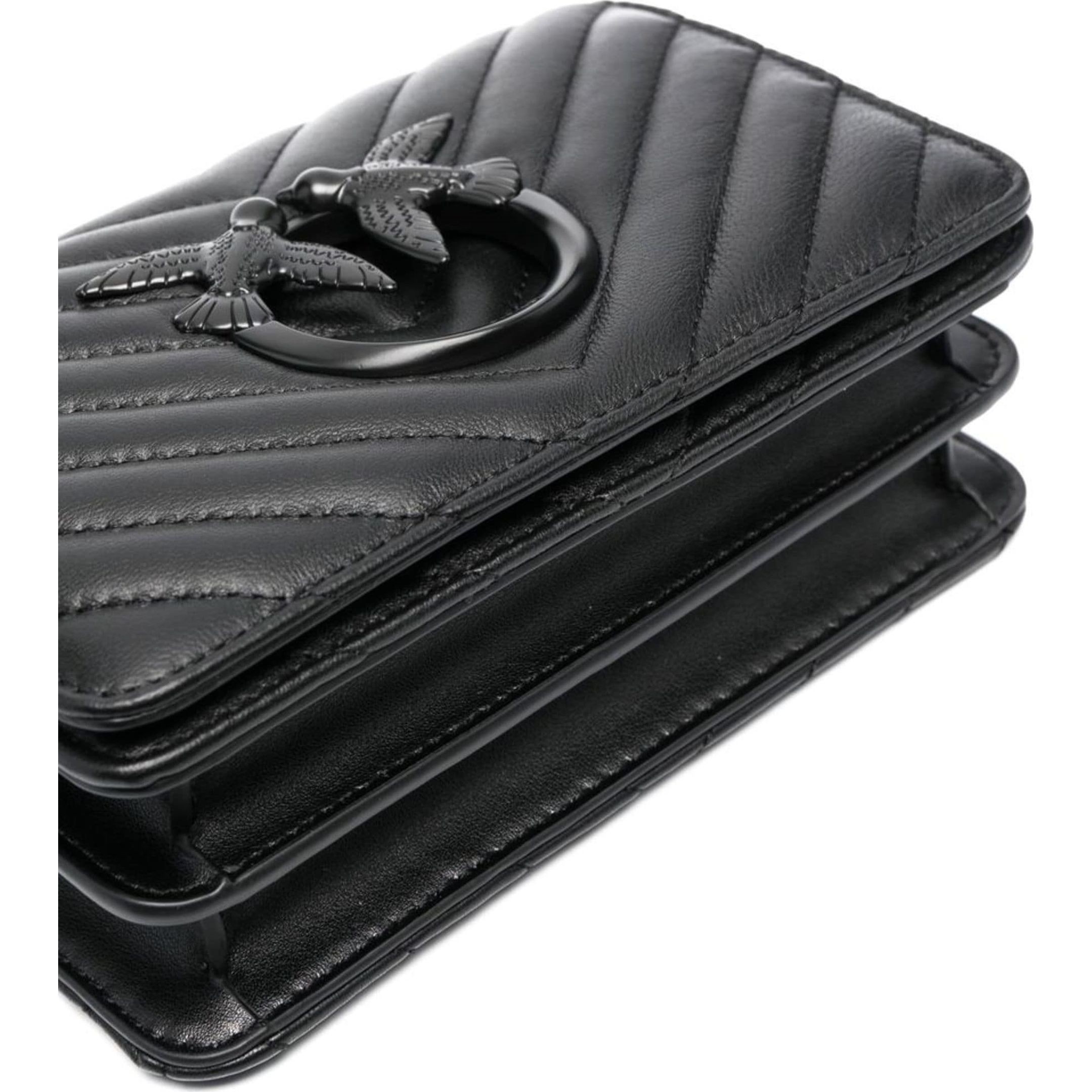 PINKO Rankinė per petį moterims, Juoda, Love click crossbody bag 3