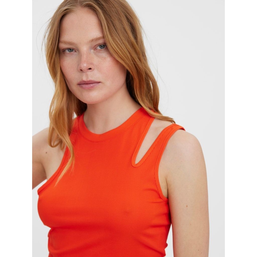 VERO MODA Palaidinės moterims, Raudona, VMOFELIANEIA TANK CRO 5